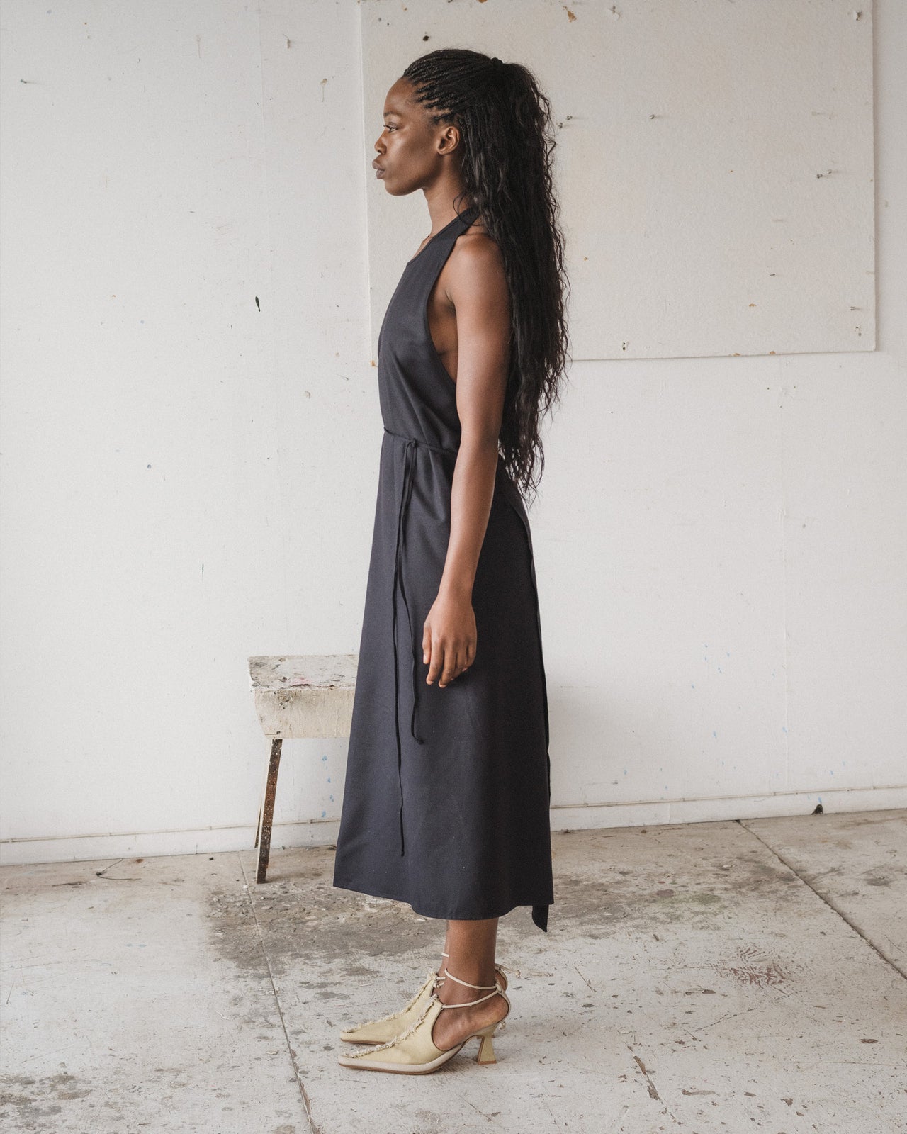 Apron Dress - Wild Silk - Black