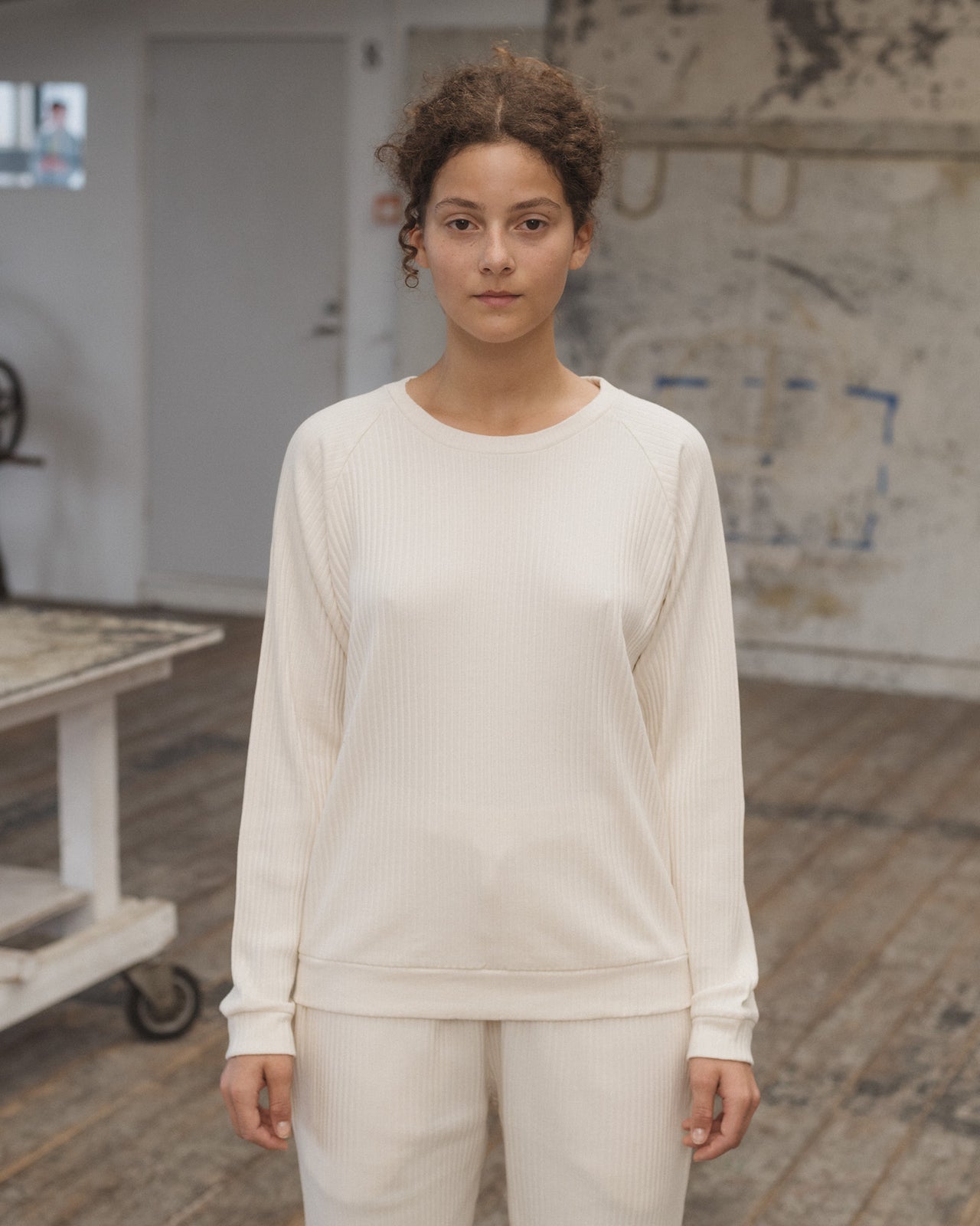 Basic Sweatshirt - Fleece Rib - Off White
