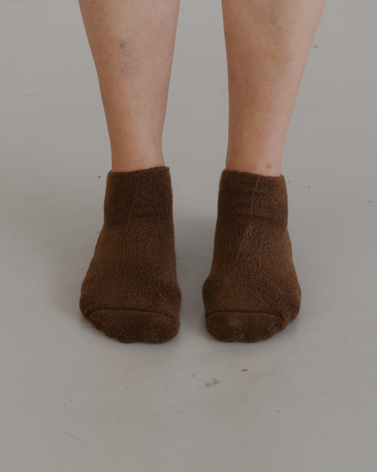Buckle Ankle Socks - Longstaple Cotton - Brown