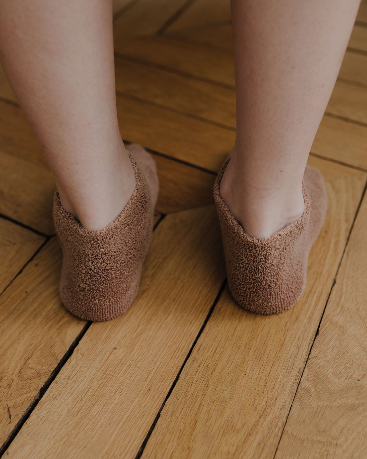 Buckle Ankle Socks - Longstaple Cotton - Brandy