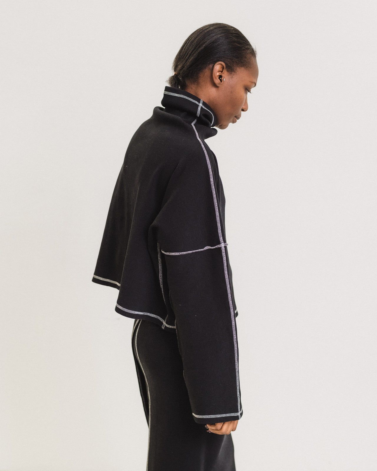Camer Turtleneck - Organic Cotton Rib - Black