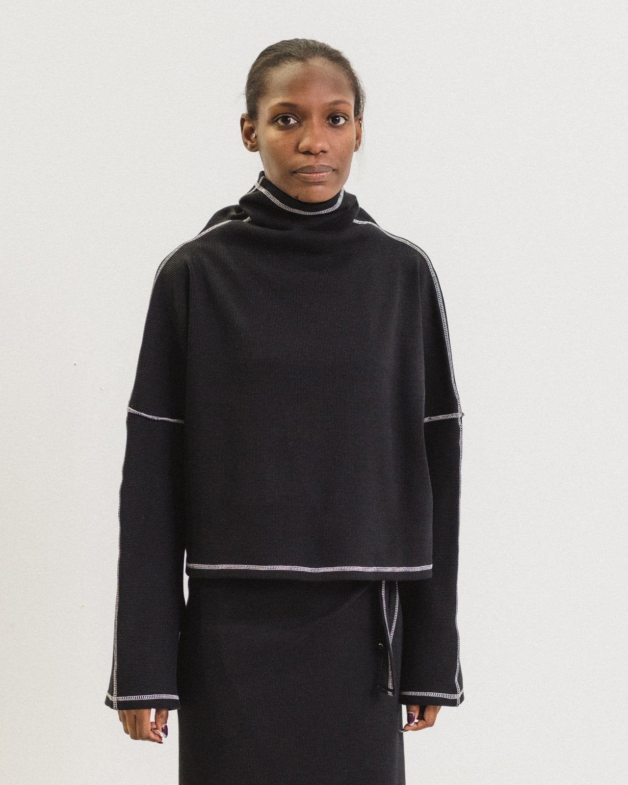 Camer Turtleneck - Organic Cotton Rib - Black