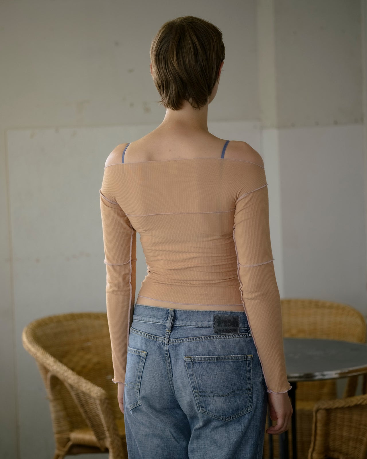 Cinder Long Sleeve Tee - Organic Cotton Rib - Aural / Purple