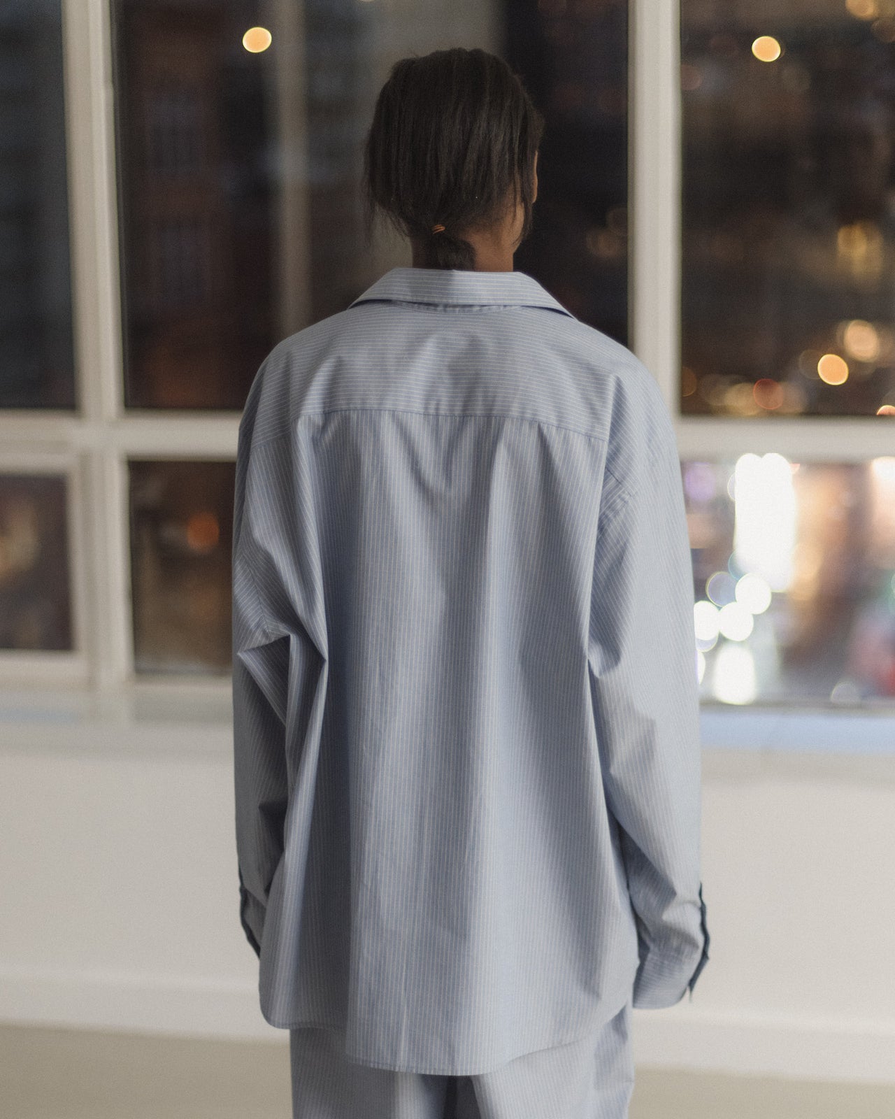 Claude Shirt - Organic Cotton Poplin - Blue Stripe