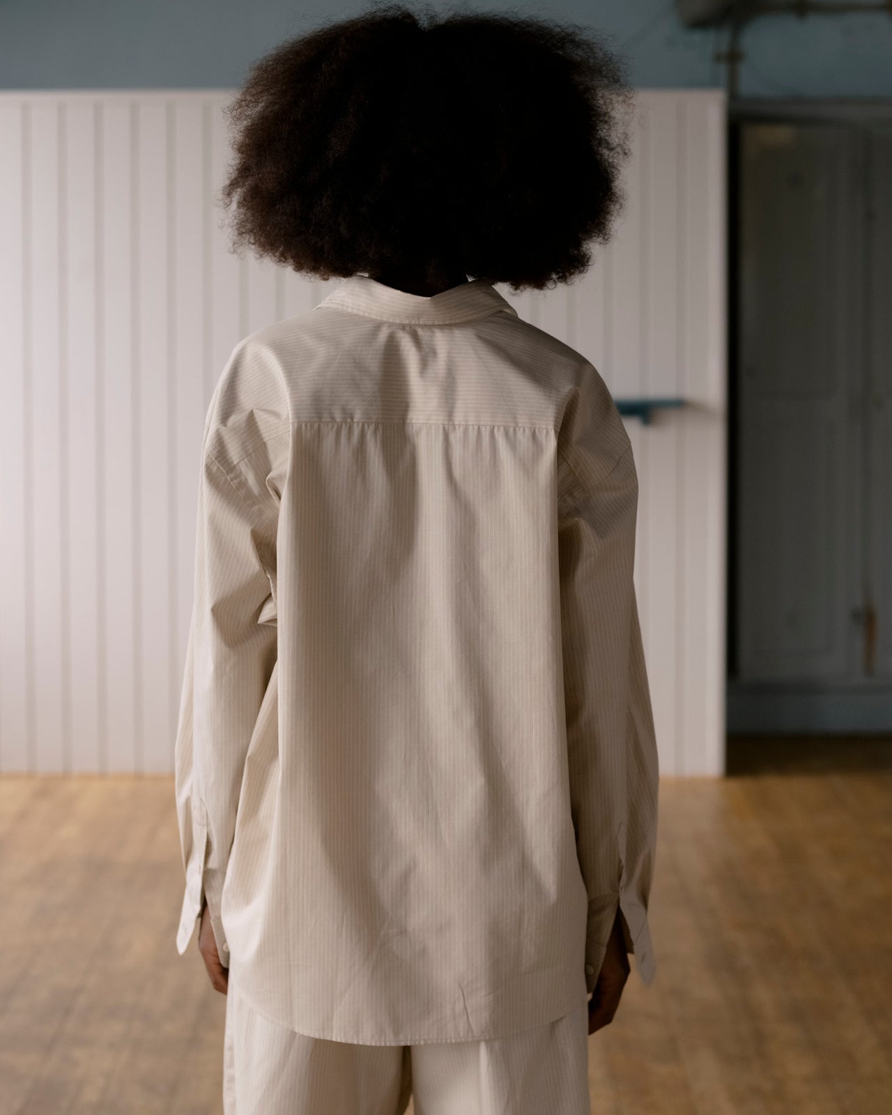Claude Shirt - Organic Cotton Poplin - Brown Stripe