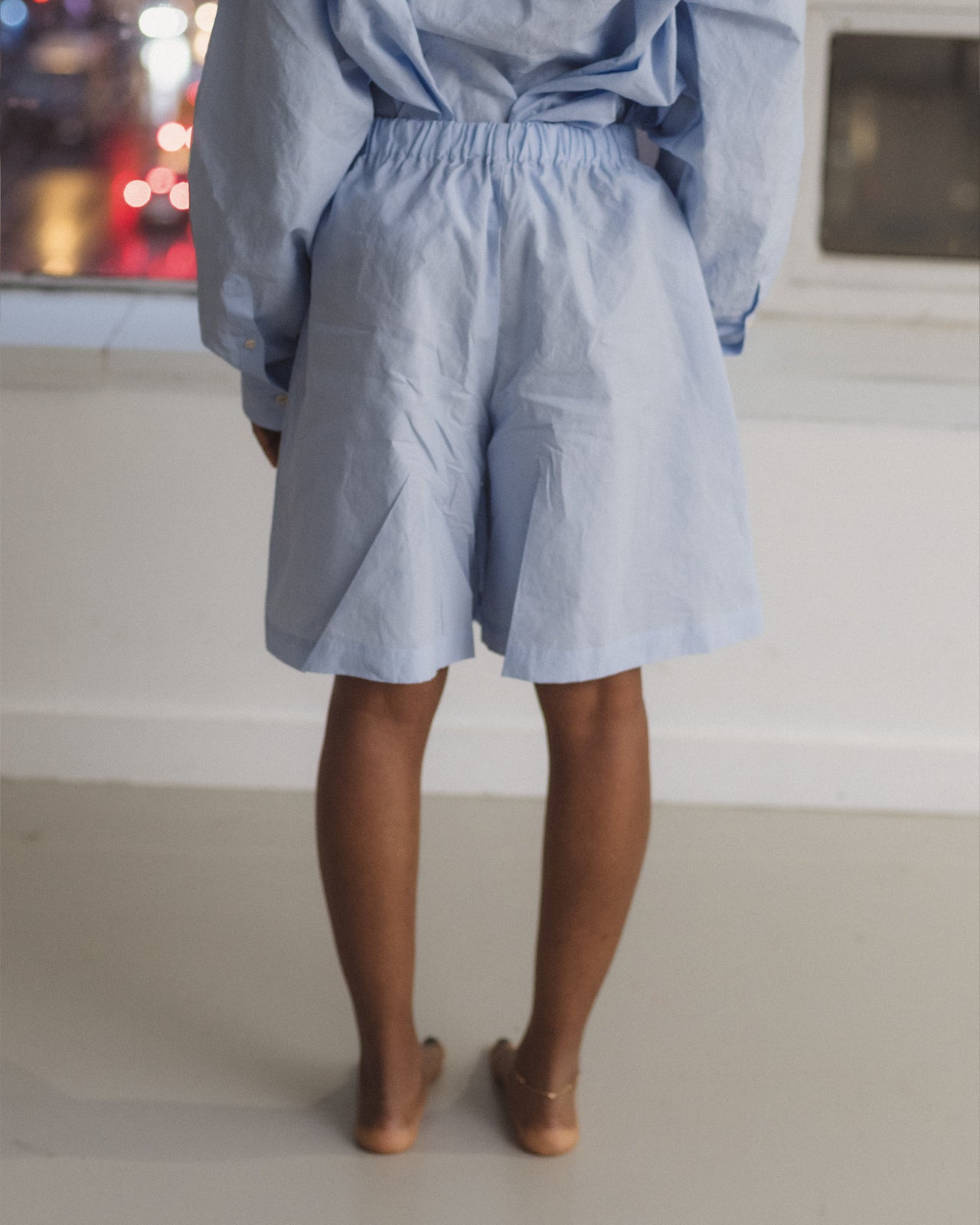 Claude Shorts - Technical Cotton - Sax Blue