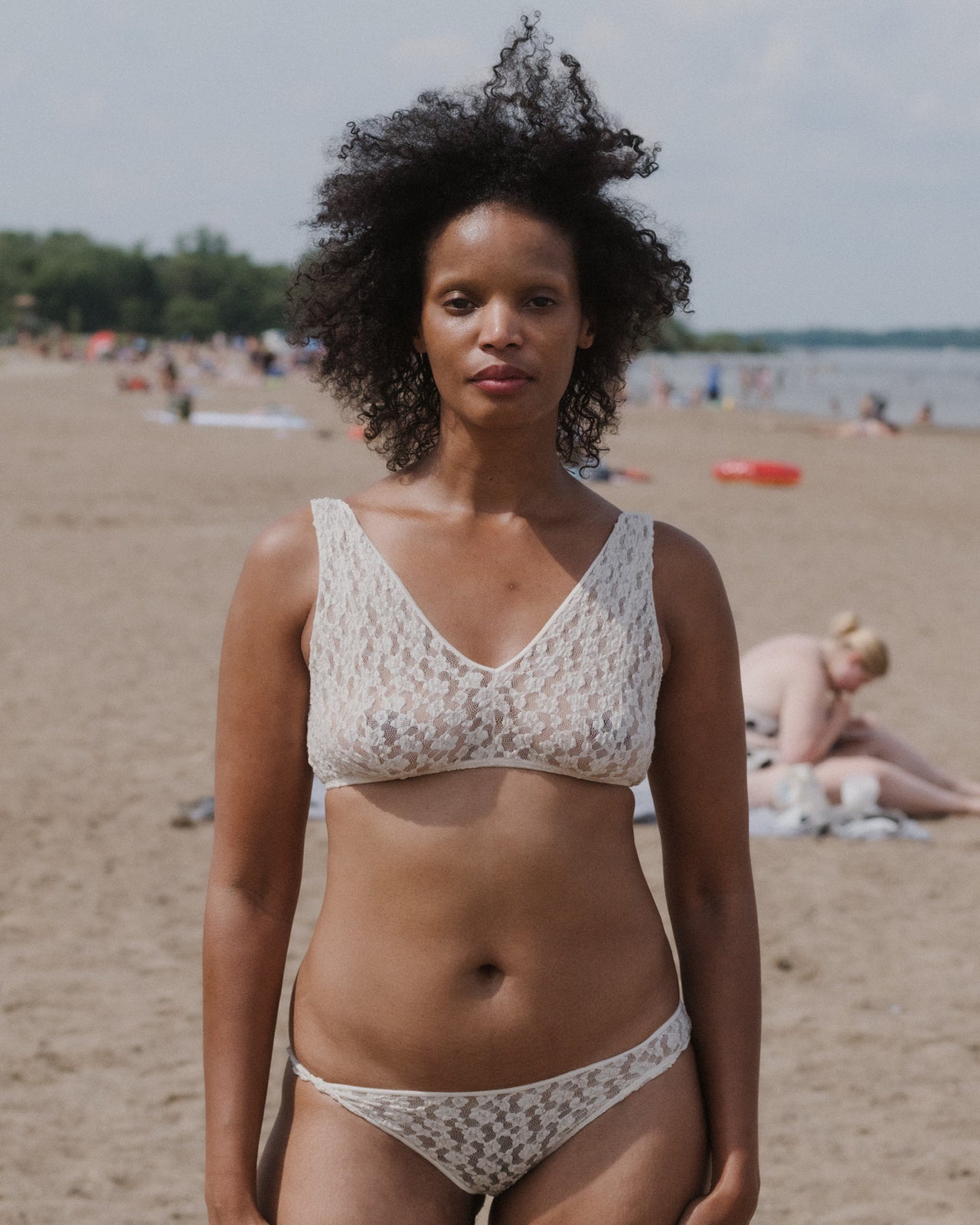 Crescent Bra - Organic Cotton Lace - Undyed