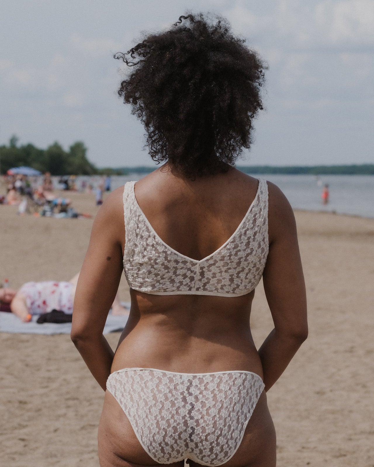 Crescent Bra - Organic Cotton Lace - Undyed