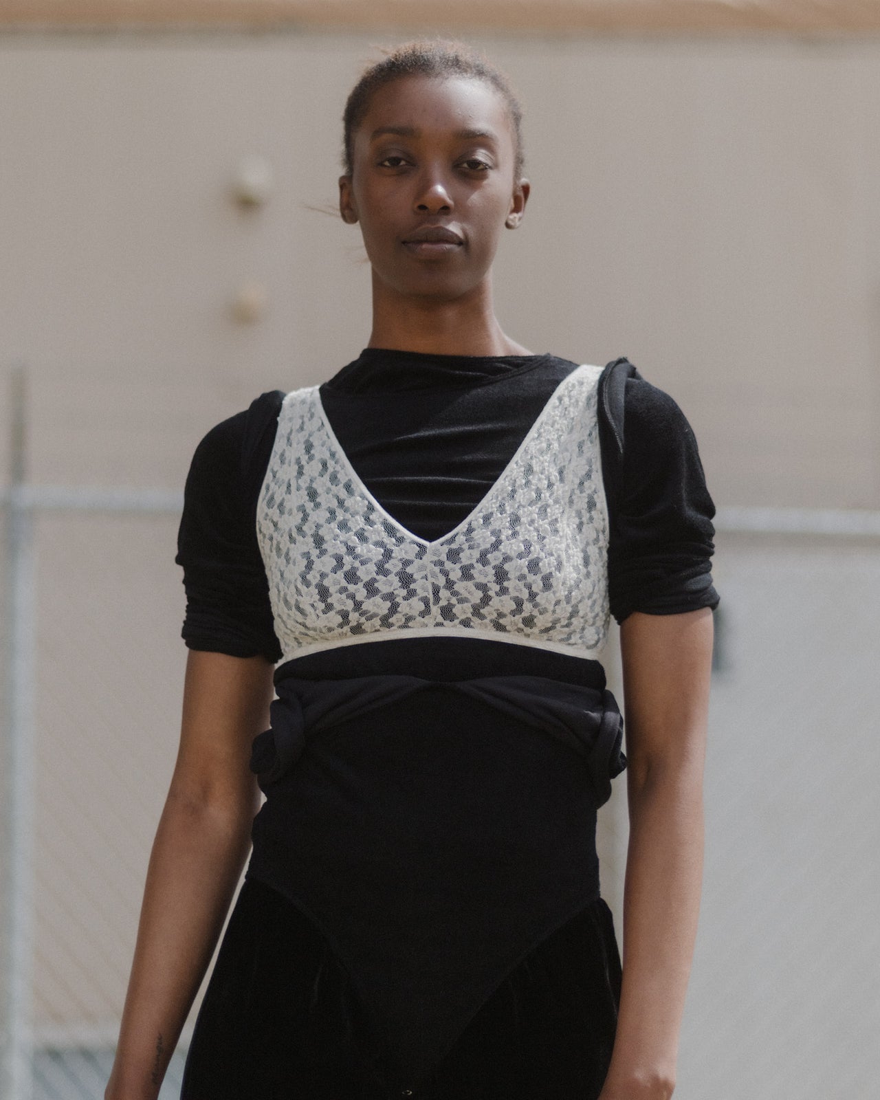 Crescent Bra - Organic Cotton Lace - Undyed