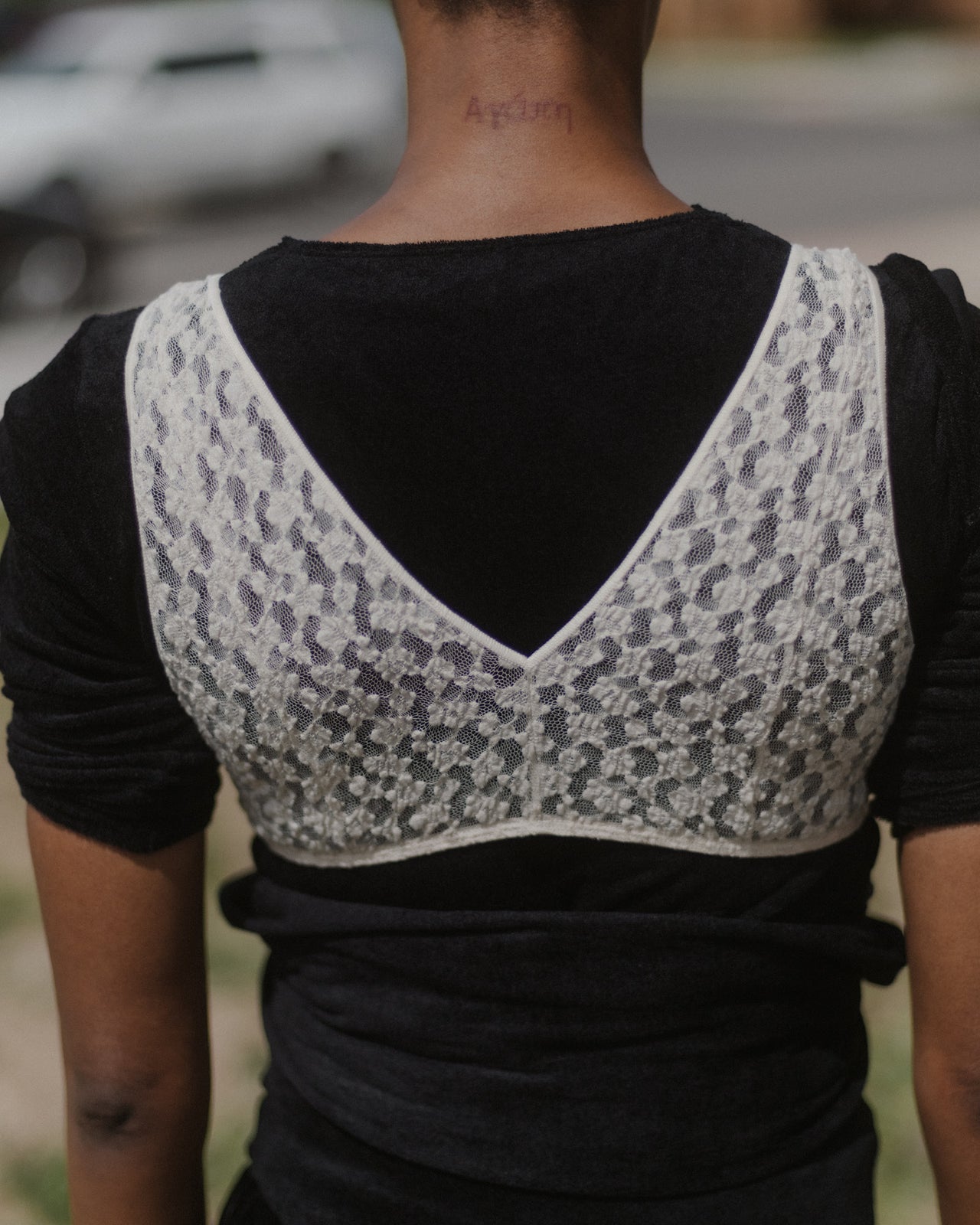 Crescent Bra - Organic Cotton Lace - Undyed