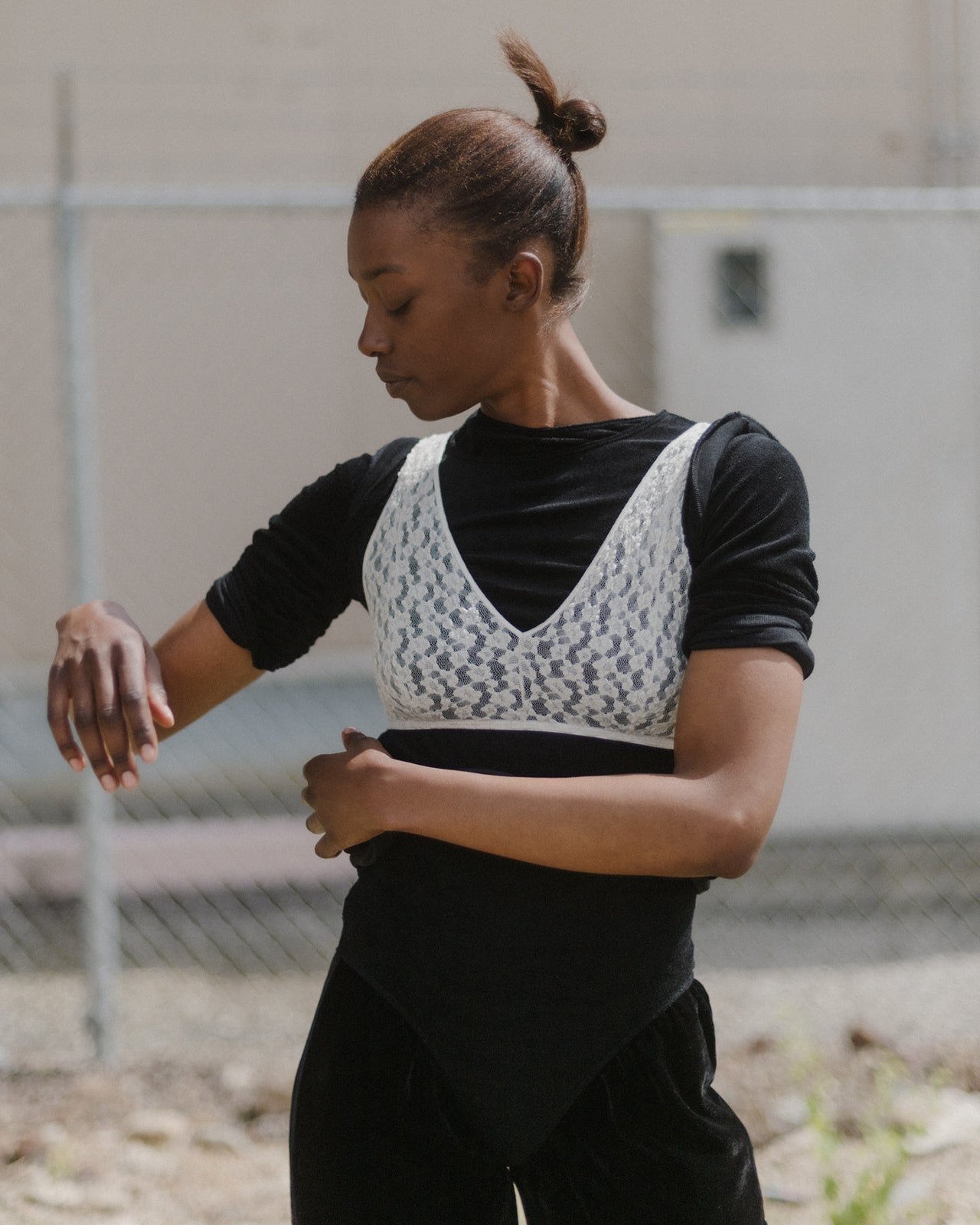 Crescent Bra - Organic Cotton Lace - Undyed