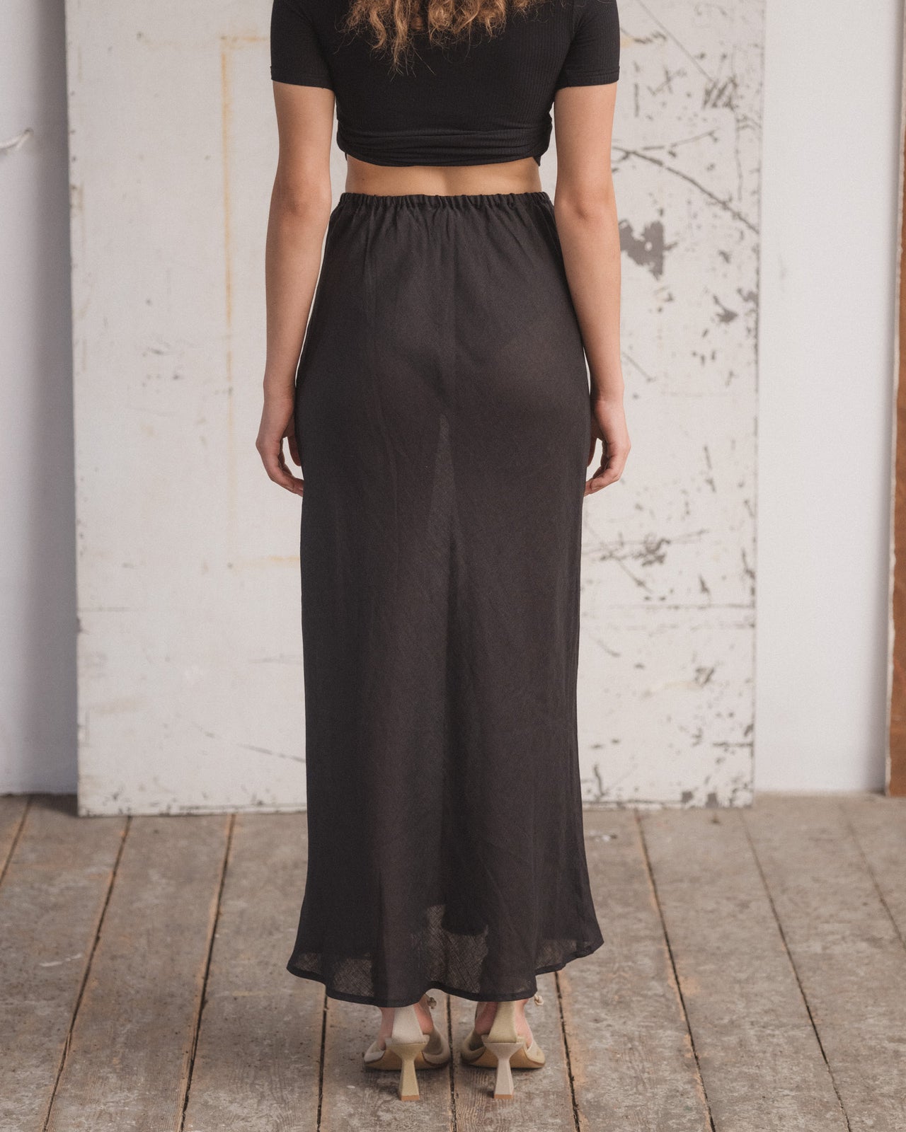Dydine Skirt - Sheer Linen - Black