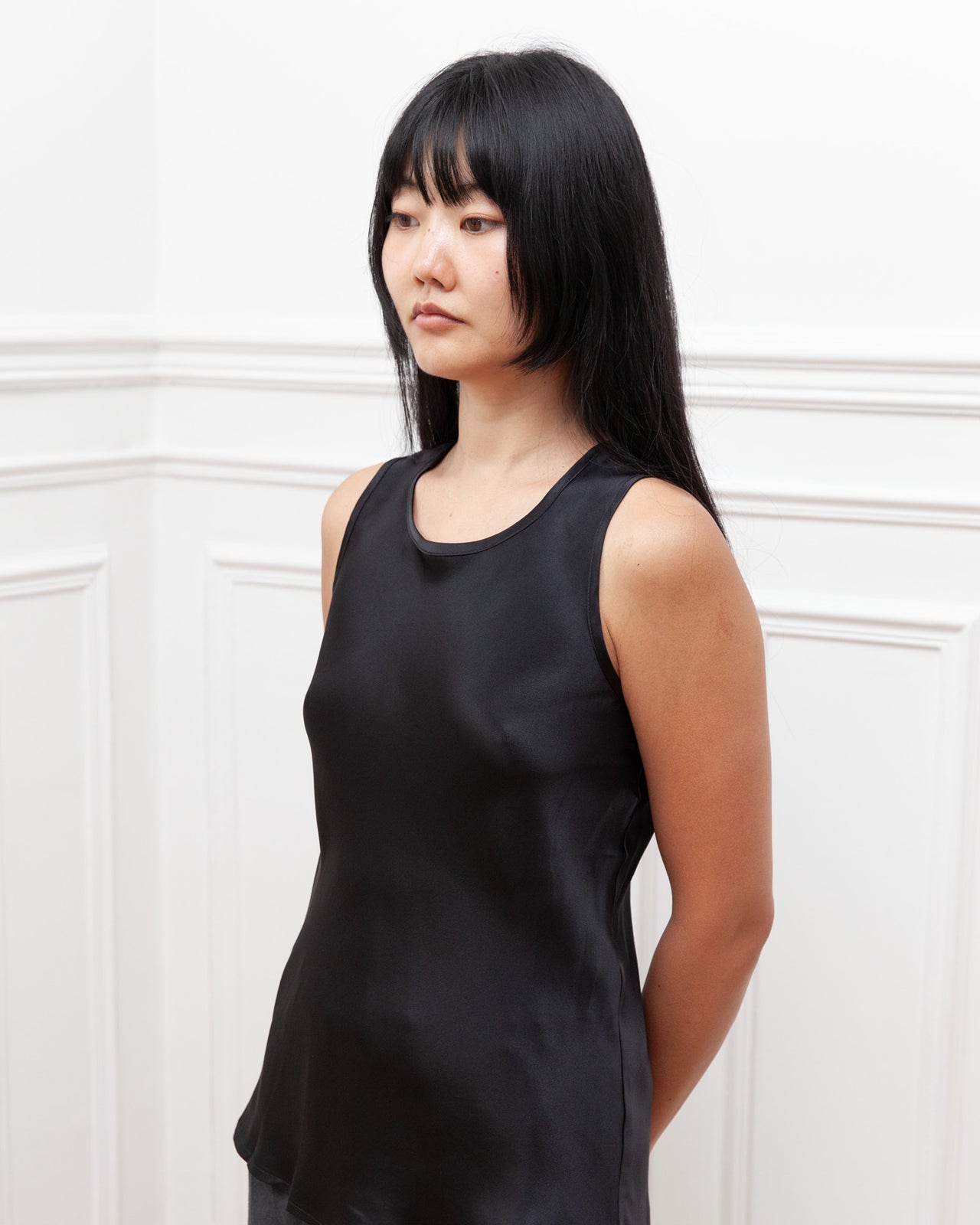 Dydine Tank - Silk Satin - Black