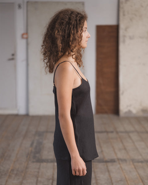Dydine Top - Sheer Linen - Black – Baserange Store