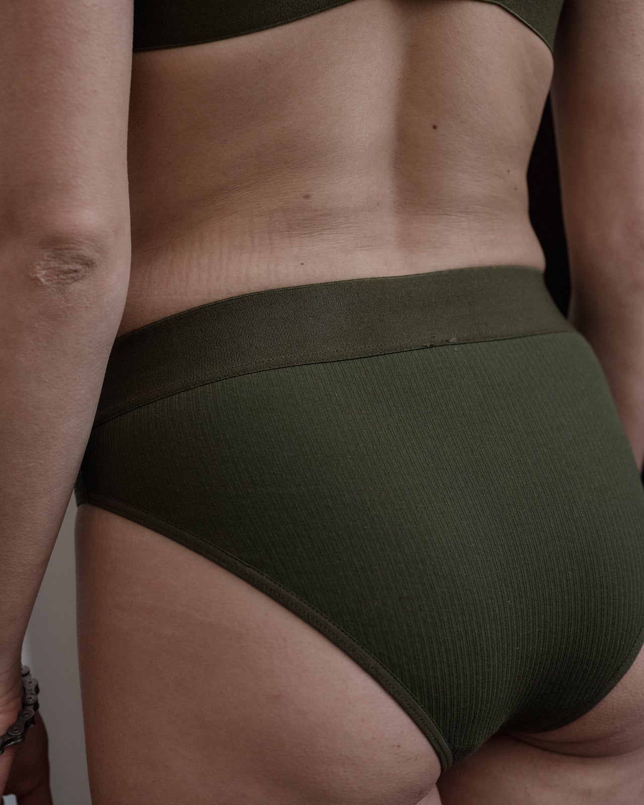 Elastic Bell Pants - Cotton Rib - Conto Green - WT23