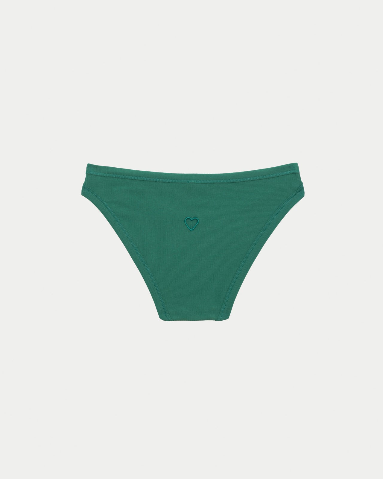 Heart Bell Pants - Organic Cotton Rib - Mira Green