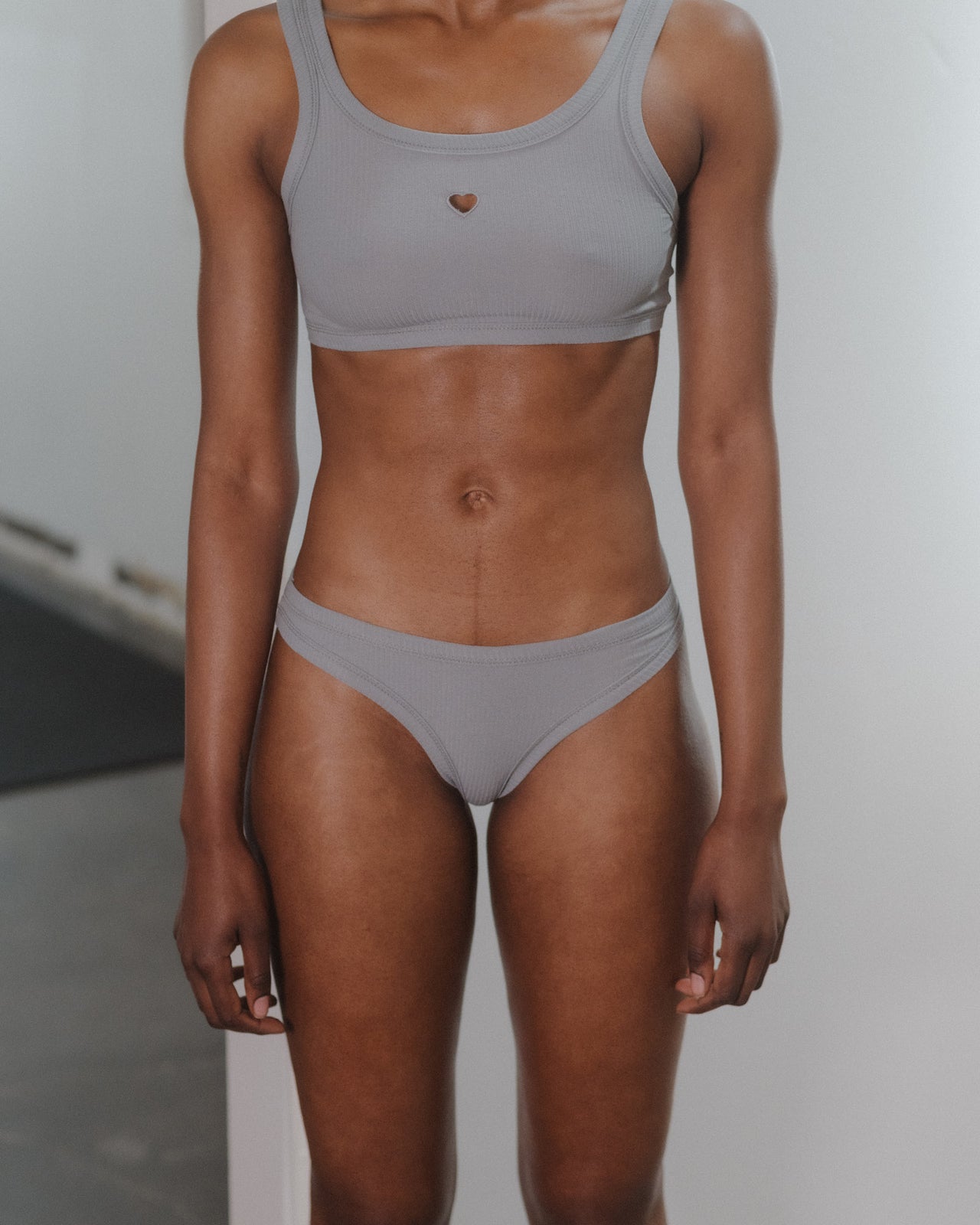 Heart Bell Pants - Organic Cotton Rib - Bow Blue