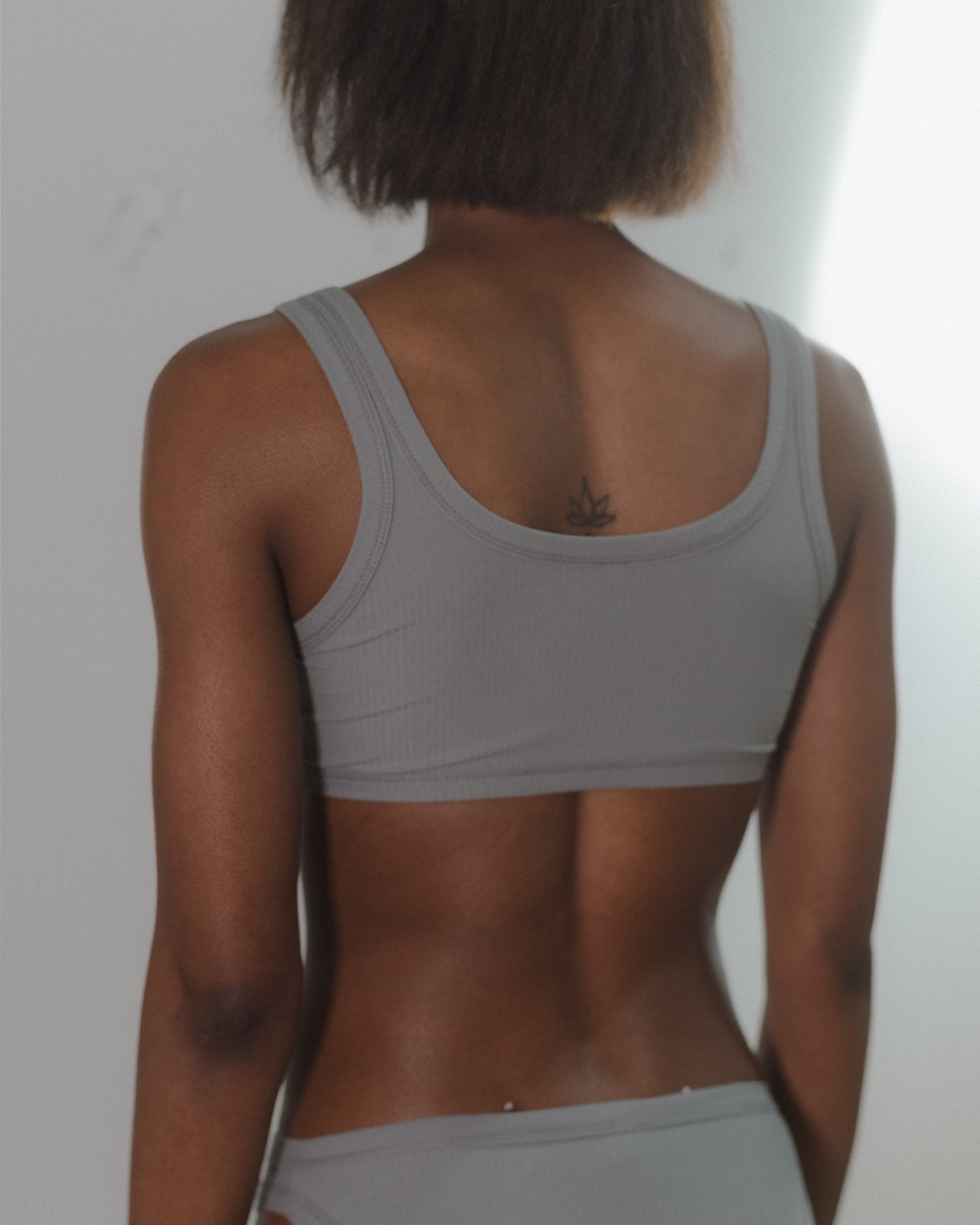 Heart Bra - Organic Cotton Rib - Bow Blue