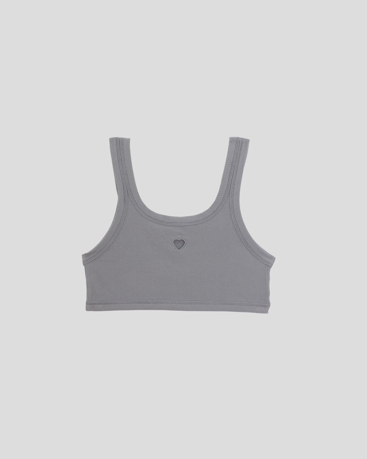 Heart Bra - Organic Cotton Rib - Bow Blue