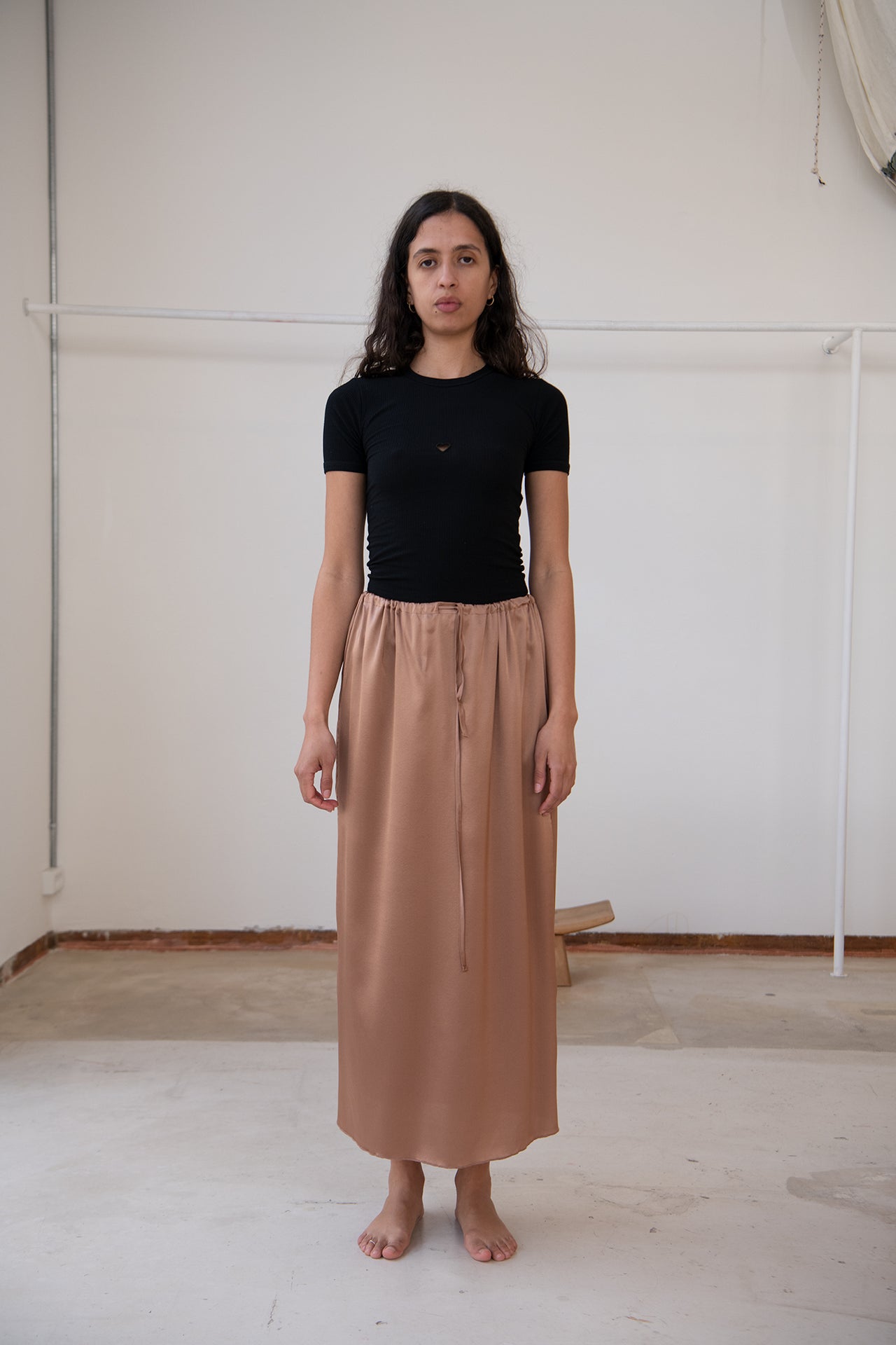 Max Skirt - Silk Satin - Brown