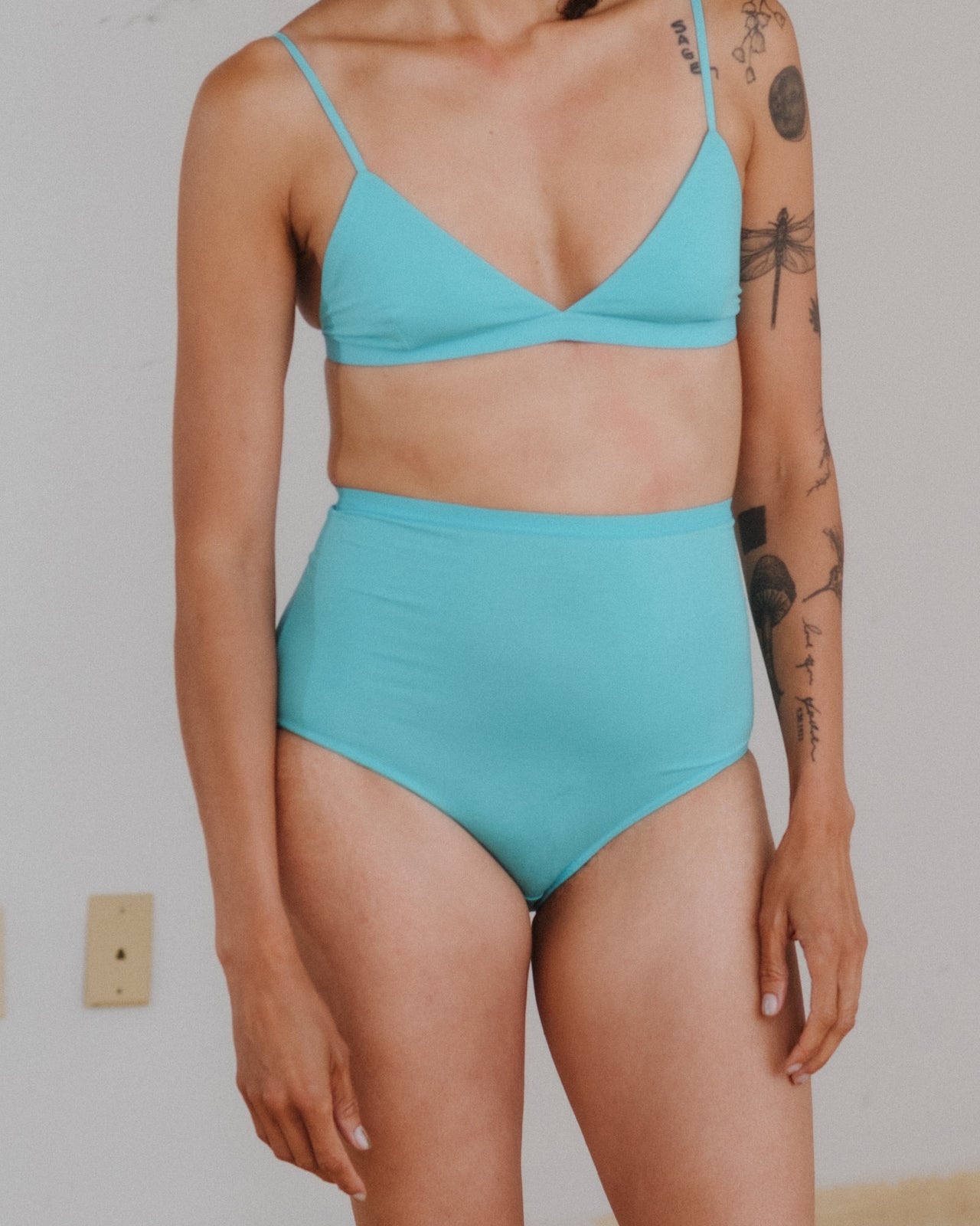 Highwaist Bell Pants - Bamboo Lyocell - Charles Turquoise