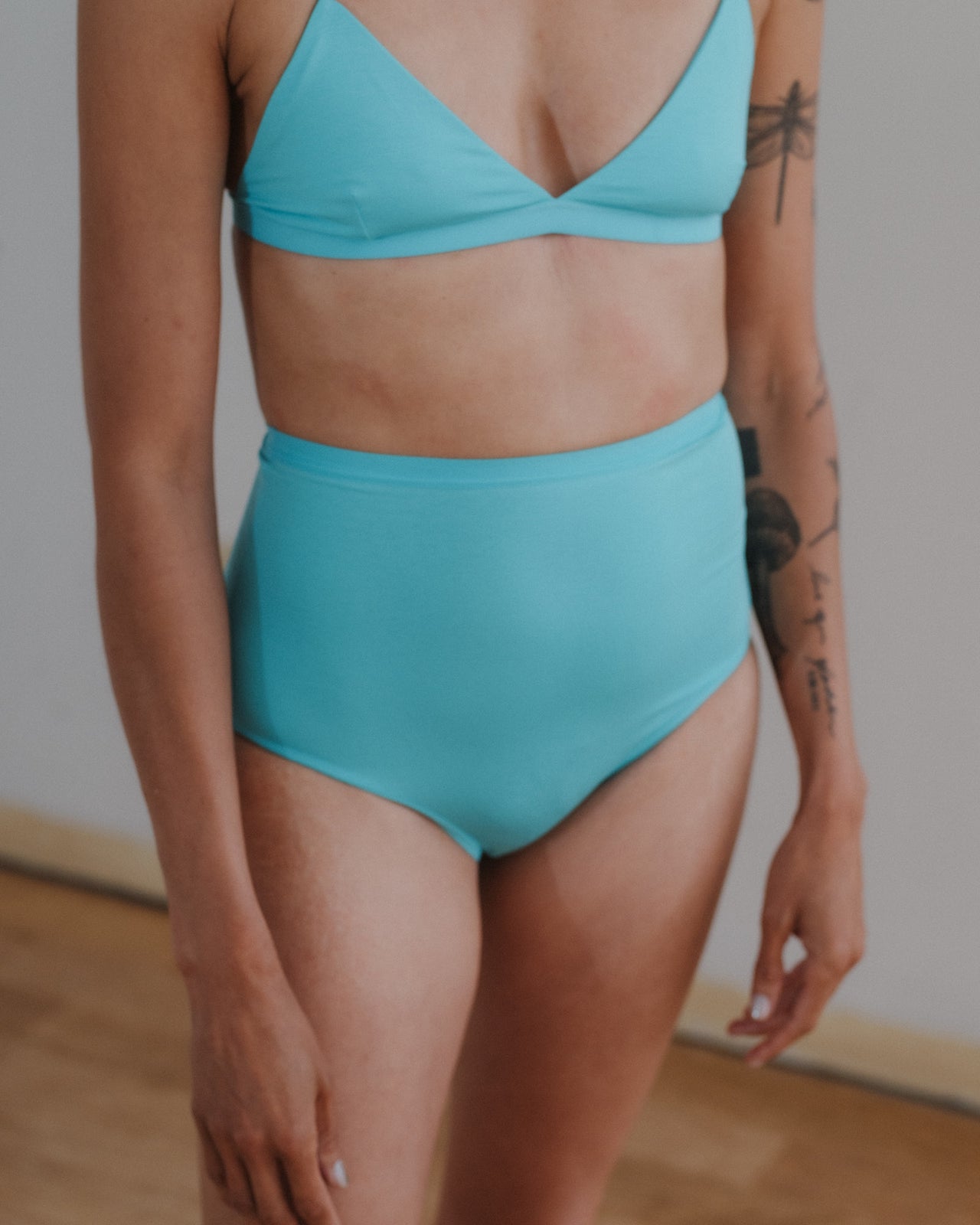 Highwaist Bell Pants - Bamboo Lyocell - Charles Turquoise