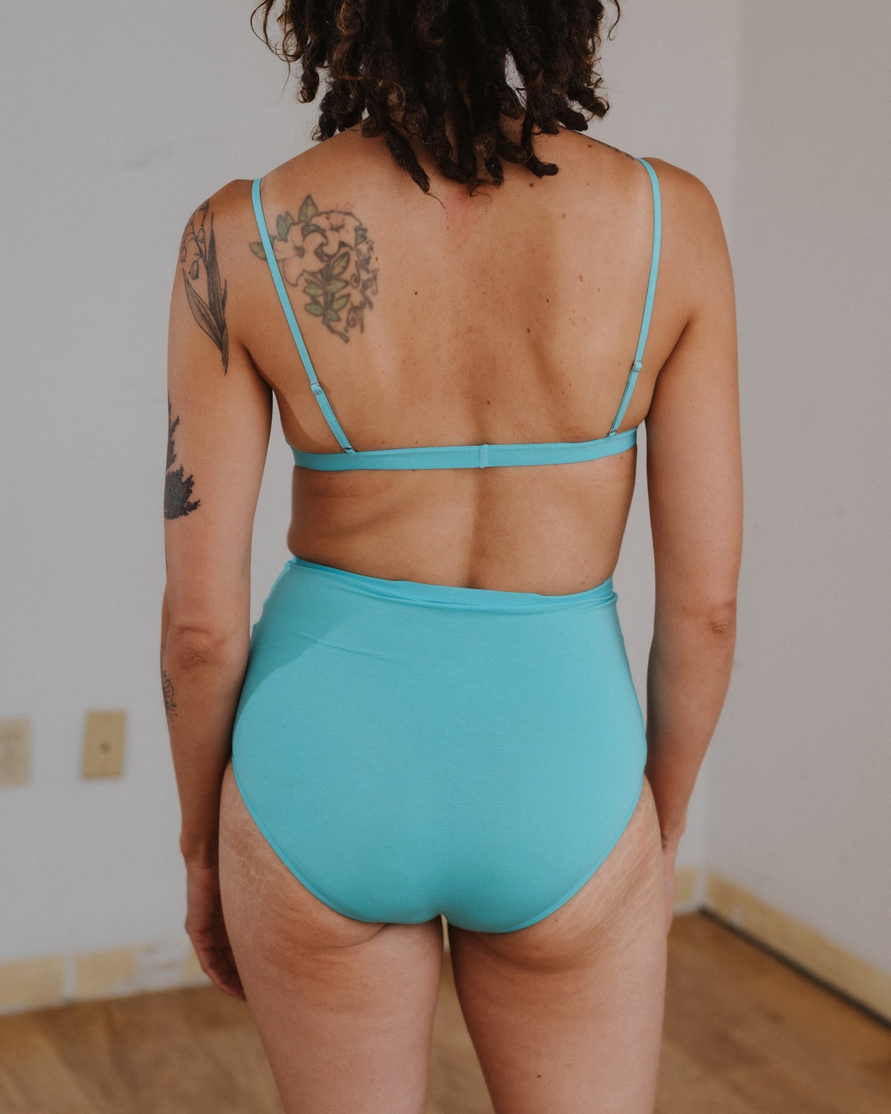 Highwaist Bell Pants - Bamboo Lyocell - Charles Turquoise