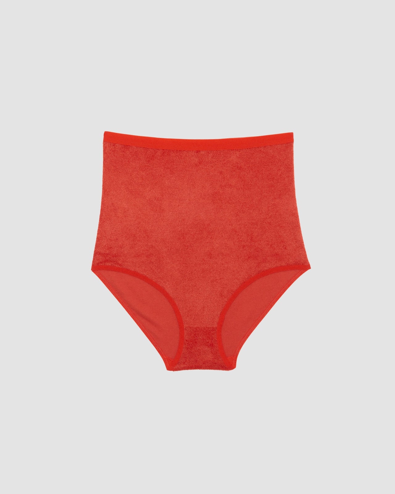 Highwaist Bell Pants - Ecovero Velour - Mino Red