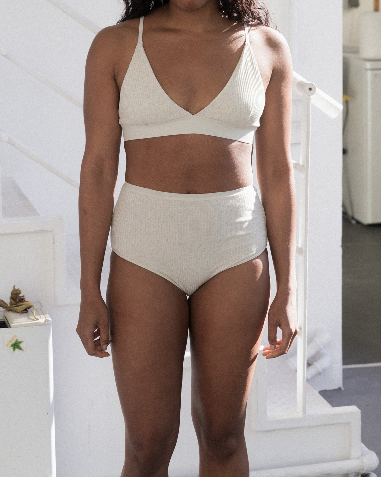 Highwaist Bell Pants - Ecovero Viscose Nettle - Undyed