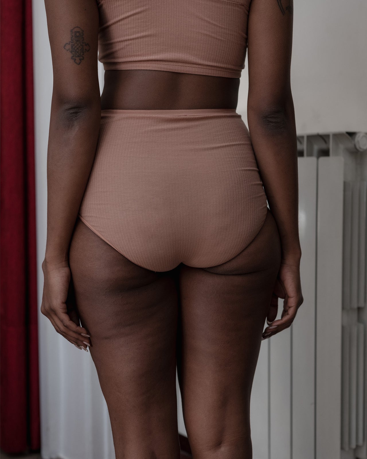 Highwaist Bell Pants - Cotton Rib - Ripa Rose - WT23