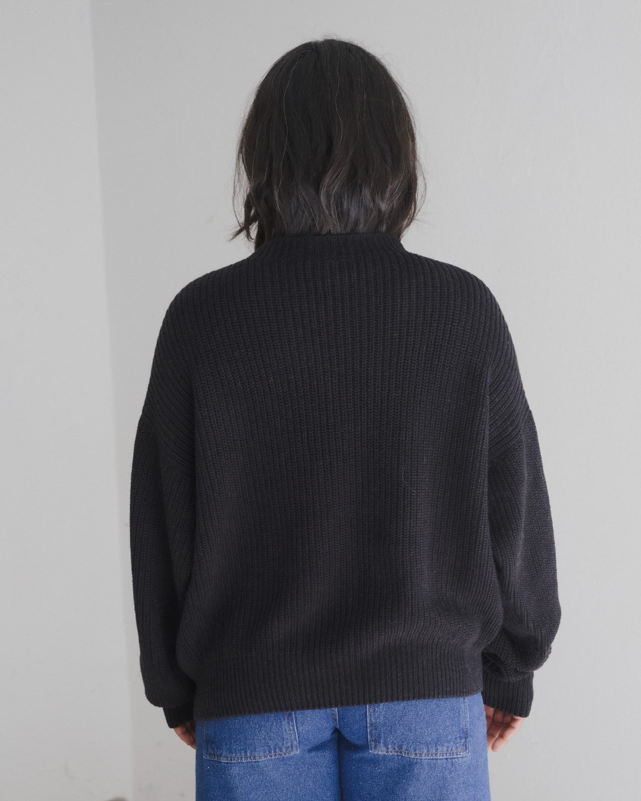 Mea Sweater - Organic Cotton Knit - Black Melange