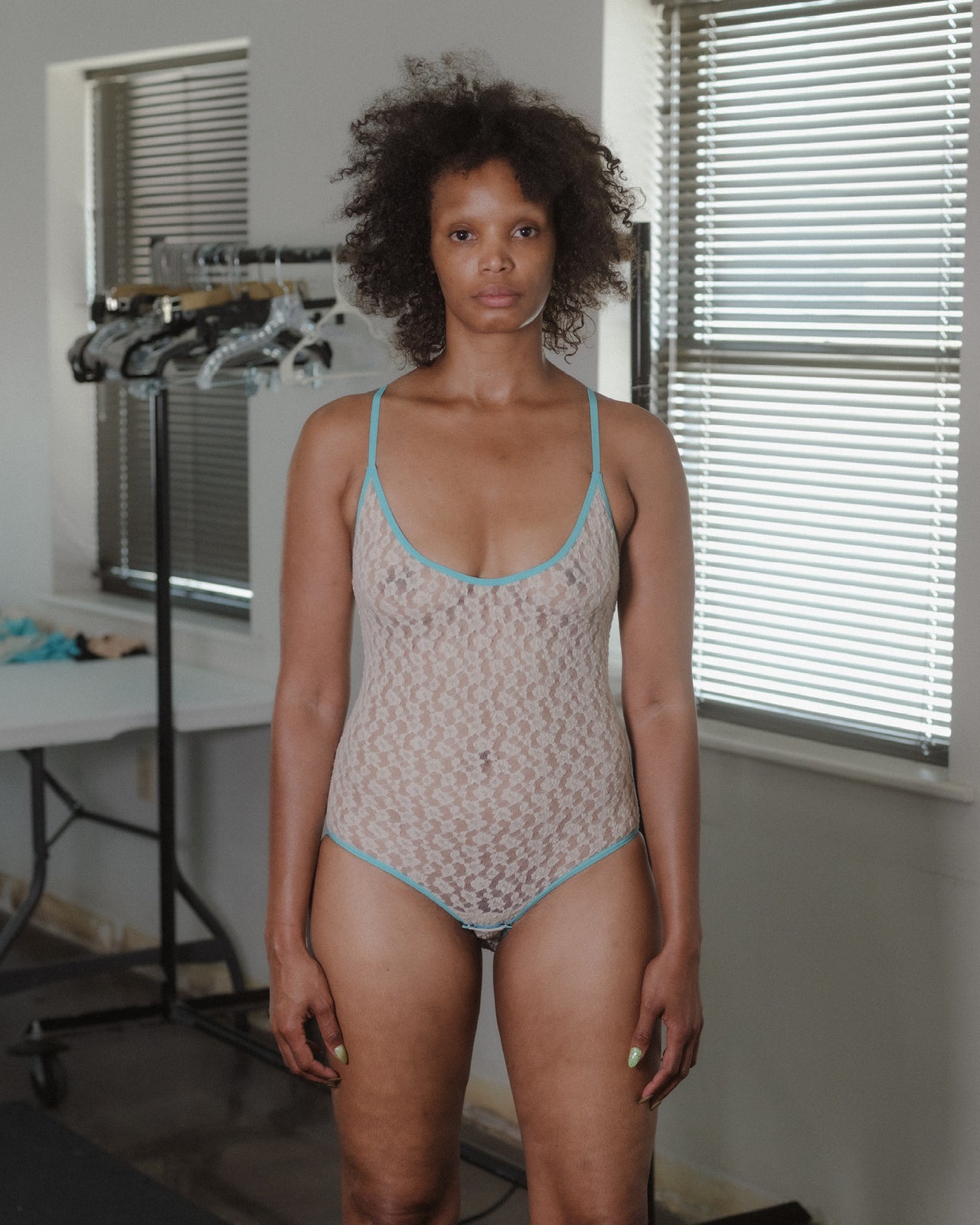 Musial Body - Organic Cotton Lace - Undyed / Turquoise