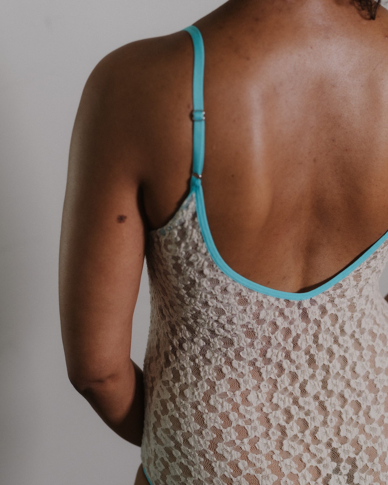 Musial Body - Organic Cotton Lace - Undyed / Turquoise