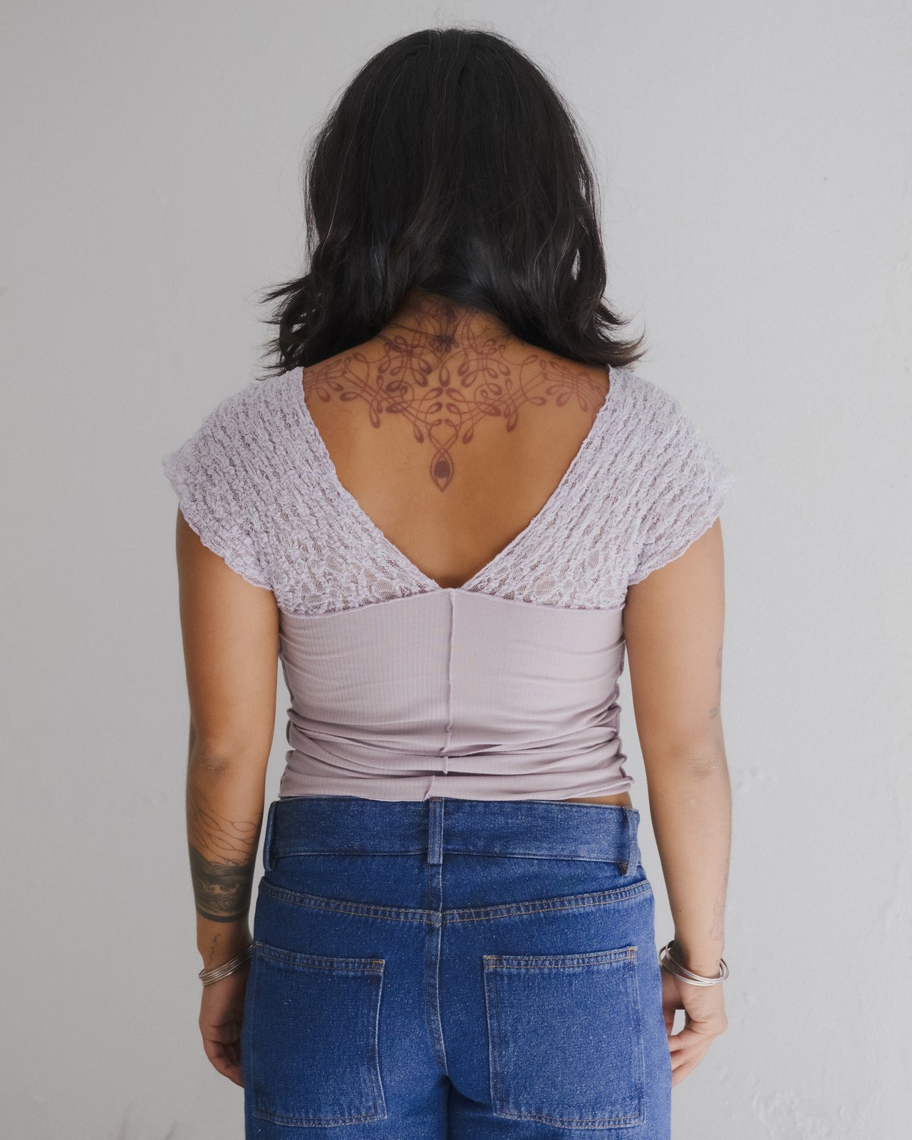 Nehru Tank - Organic Cotton Lace - Cylin / Verbe Purple