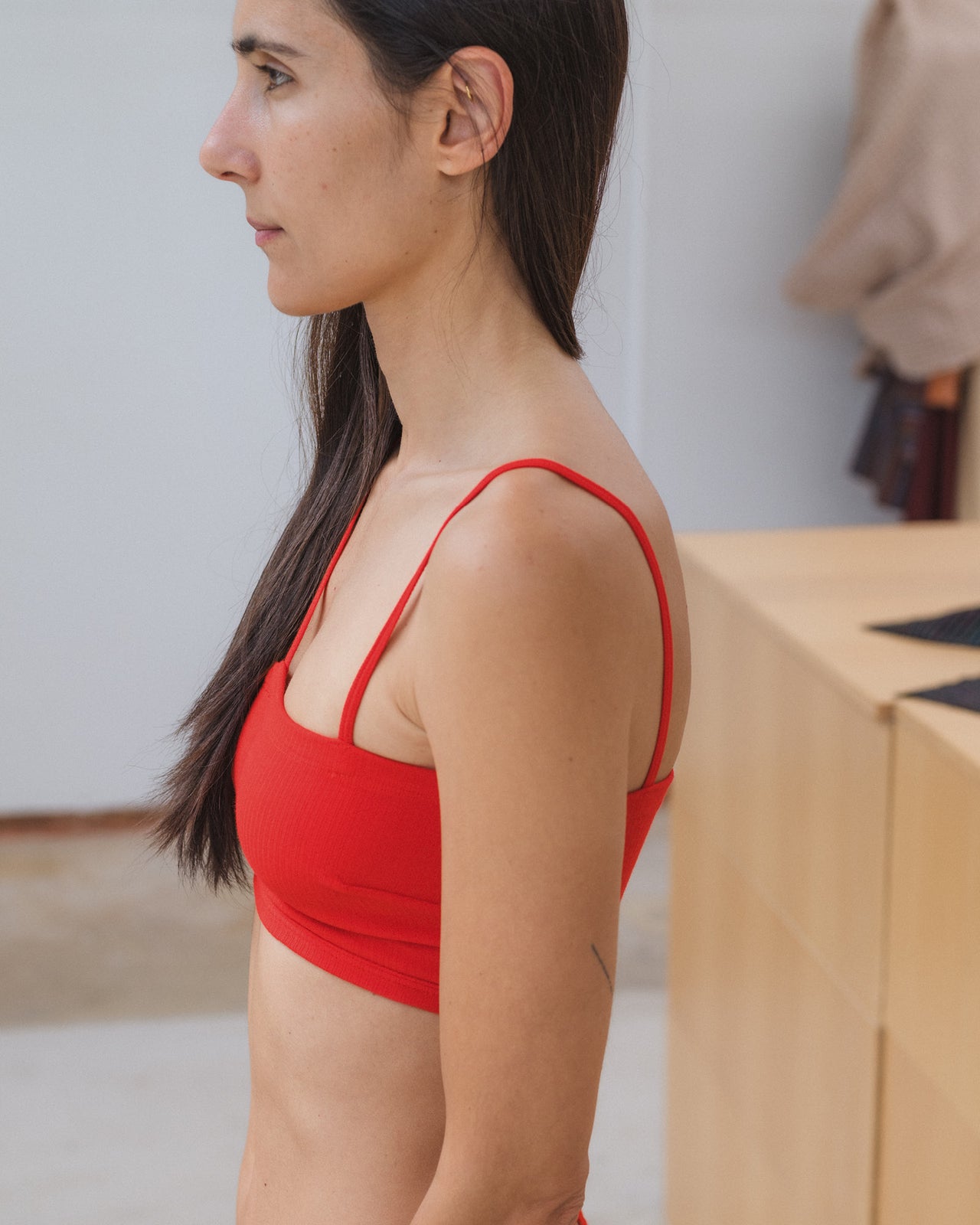 Nida Bra - Organic Cotton Rib - My Red