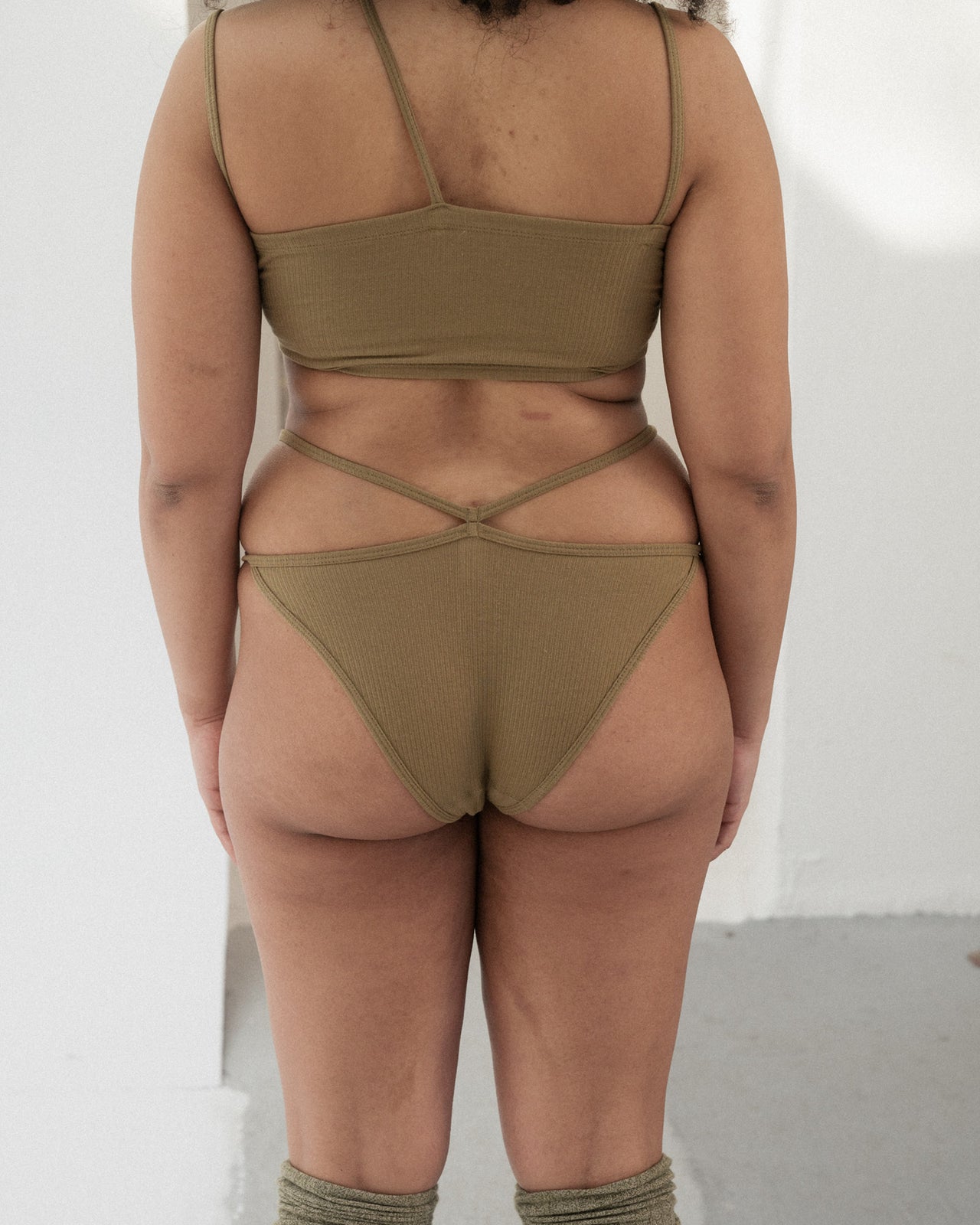 Nida Pants - Fine Cotton Rib - Jade Brown