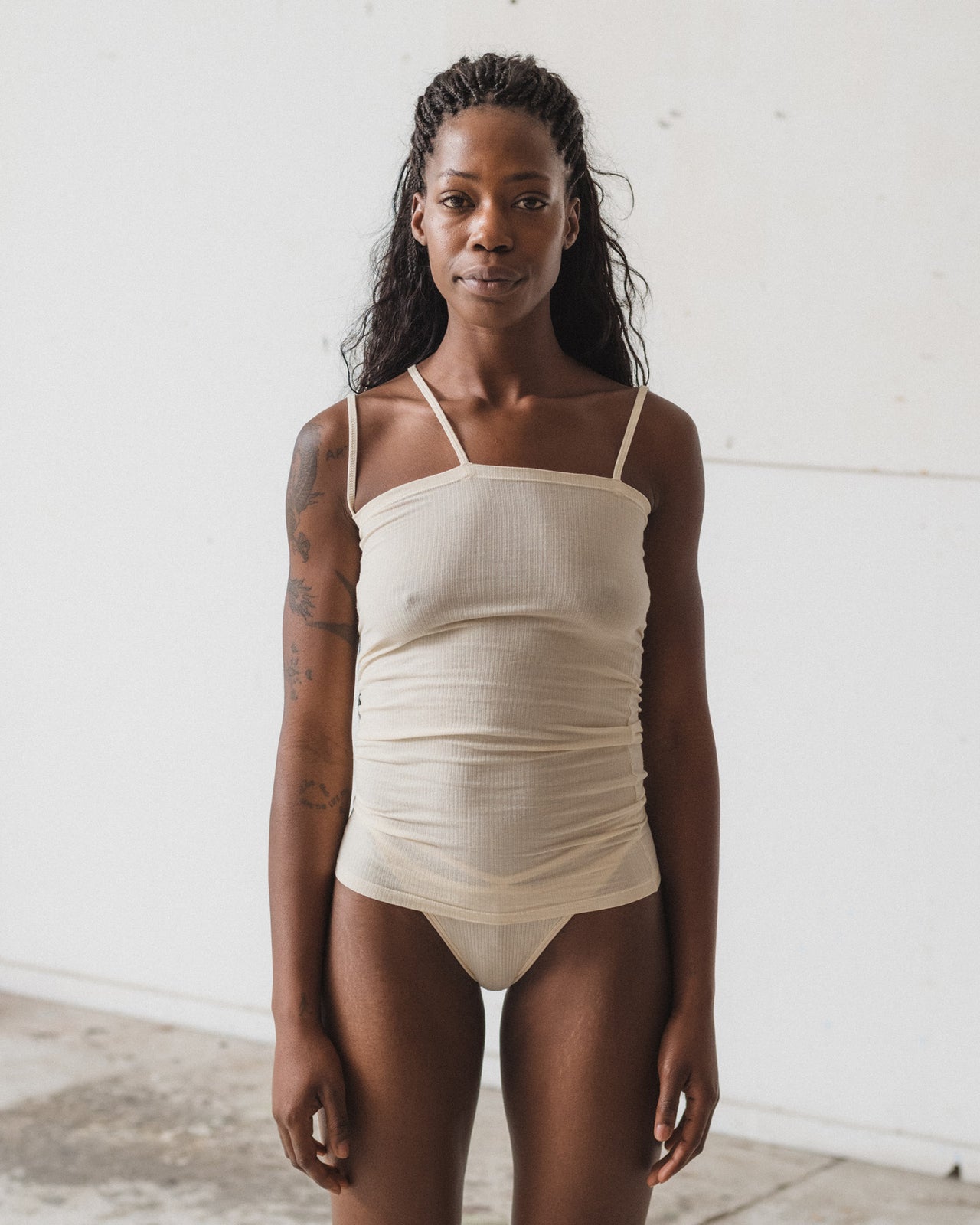 Nida Tank - Organic Cotton Rib - Off White