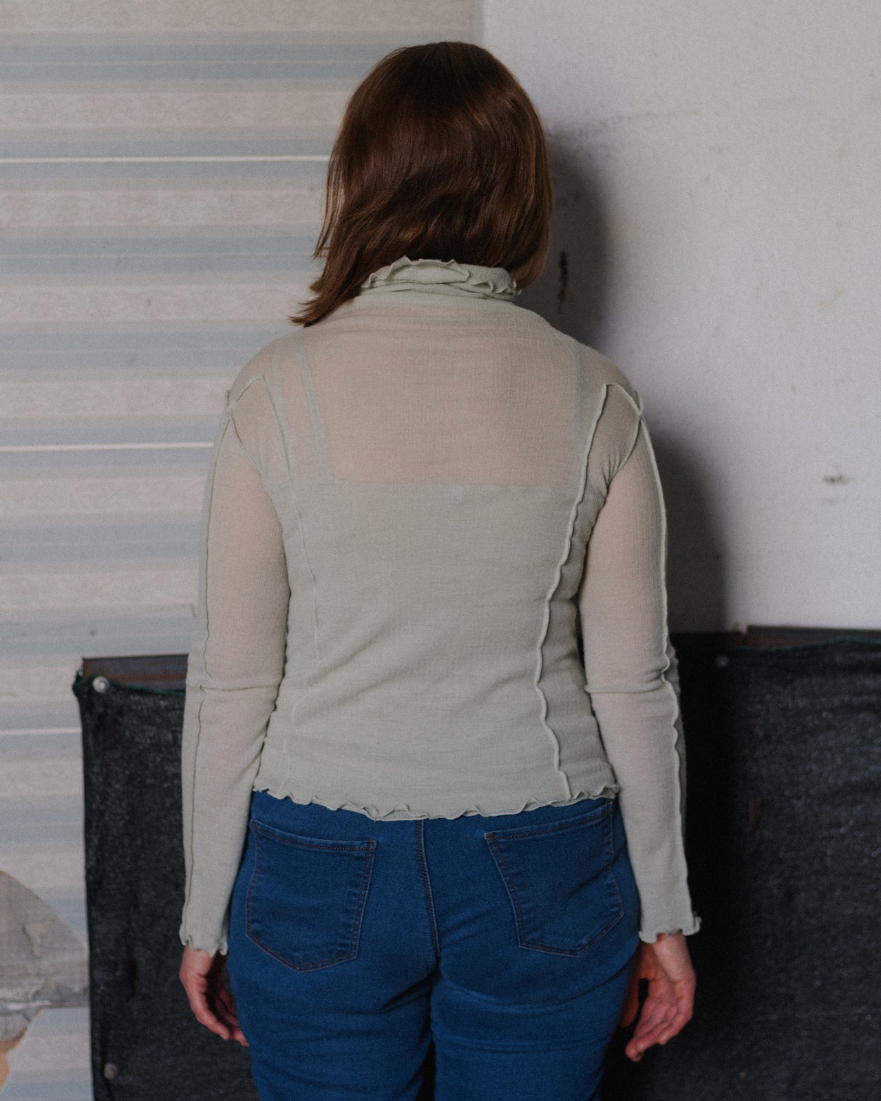 Omato Turtleneck - Fine Wool Rib - Brun Green