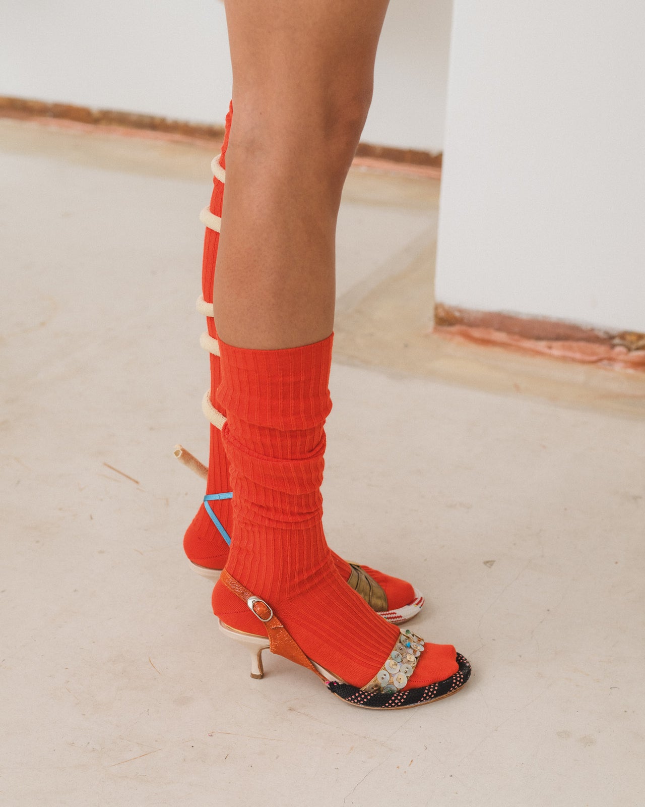 Overknee Socks - Organic Cotton Rib - Chiral Red