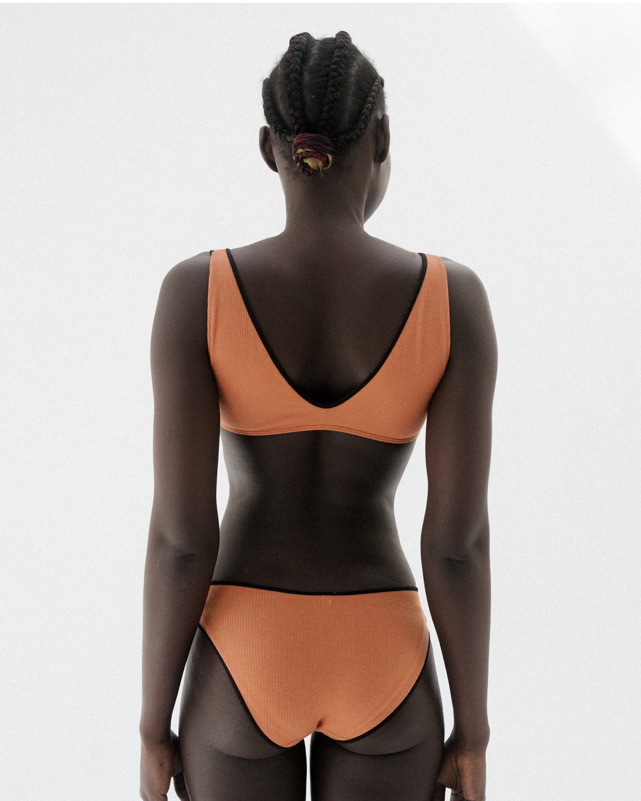 Pam Bra - Fine Cotton Rib - Dre Orange / Black
