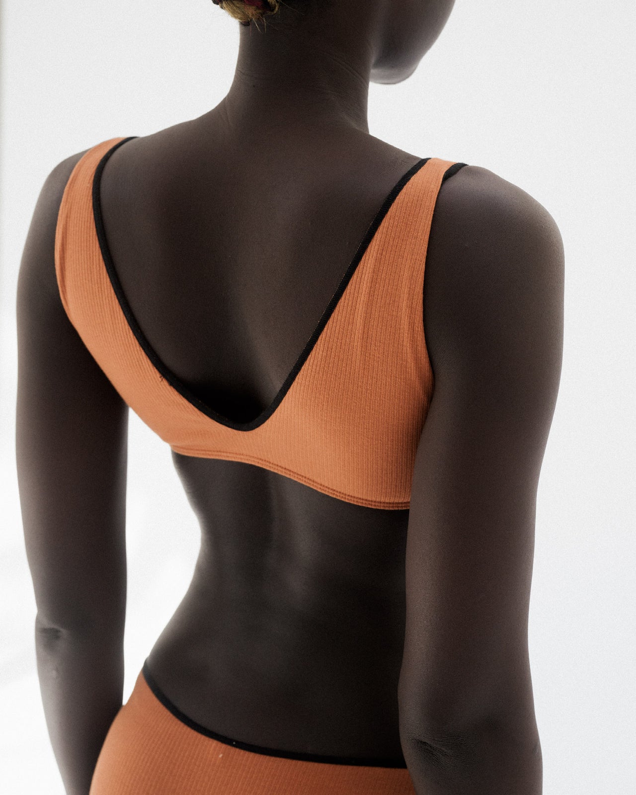 Pam Bra - Fine Cotton Rib - Dre Orange / Black