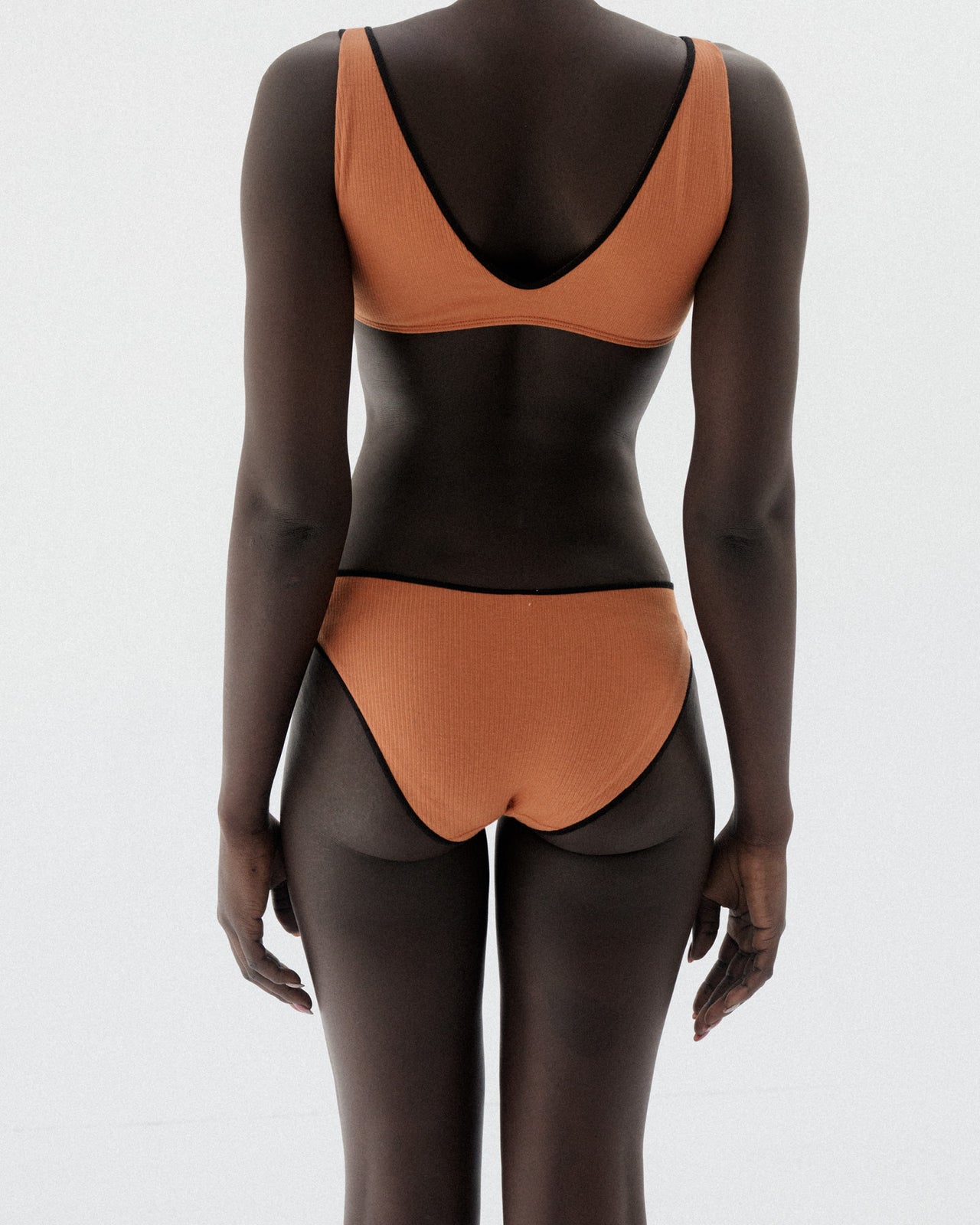 Pam Pants - Fine Cotton Rib - Dre Orange / Black