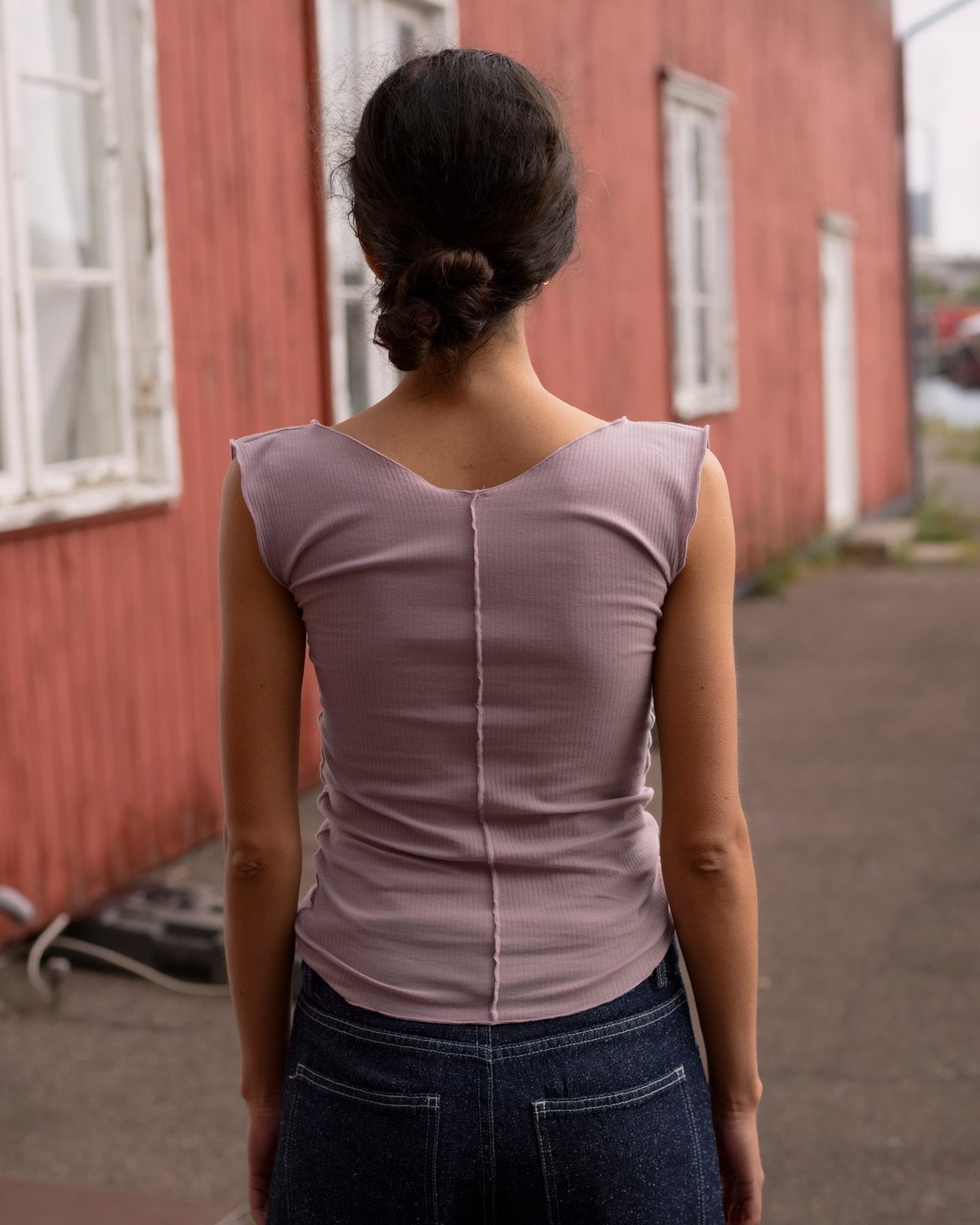 Phy Tank - Organic Cotton Rib - Verbe Purple / Green