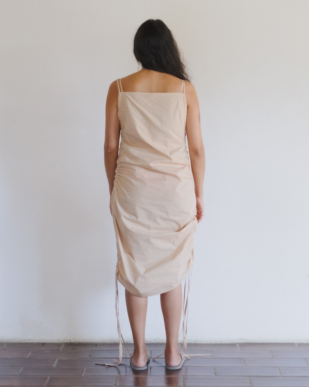 Pictorial Dress - Organic Cotton Poplin - Andradita Sand