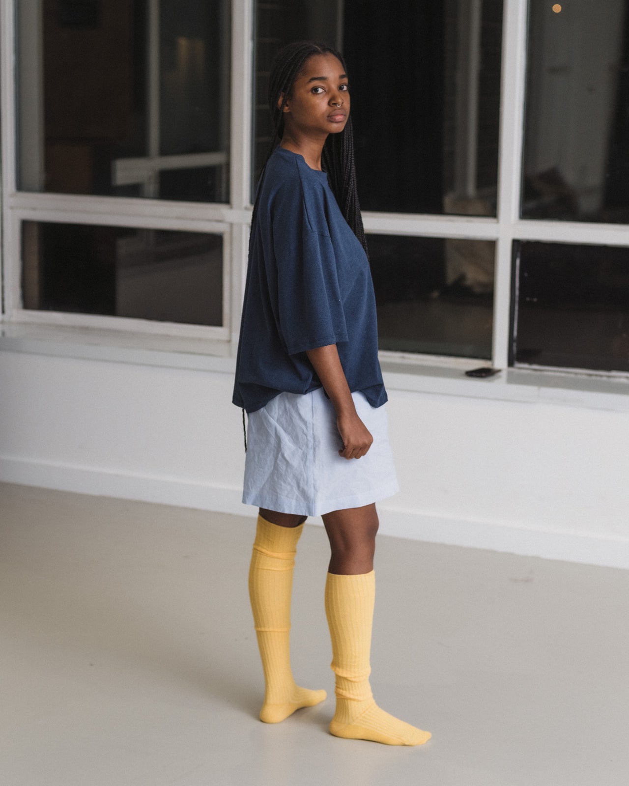 Pin Tee Shirt - Recycled Cotton Jersey - Echo Blue