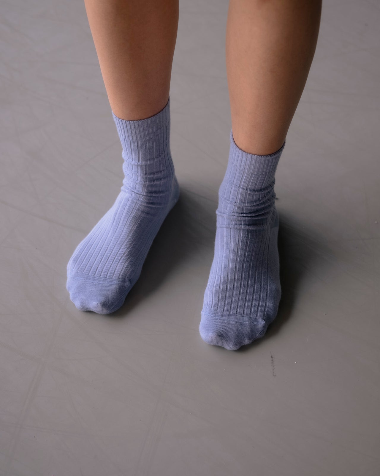 Rib Overankle Socks - Organic Cotton - Korai Blue
