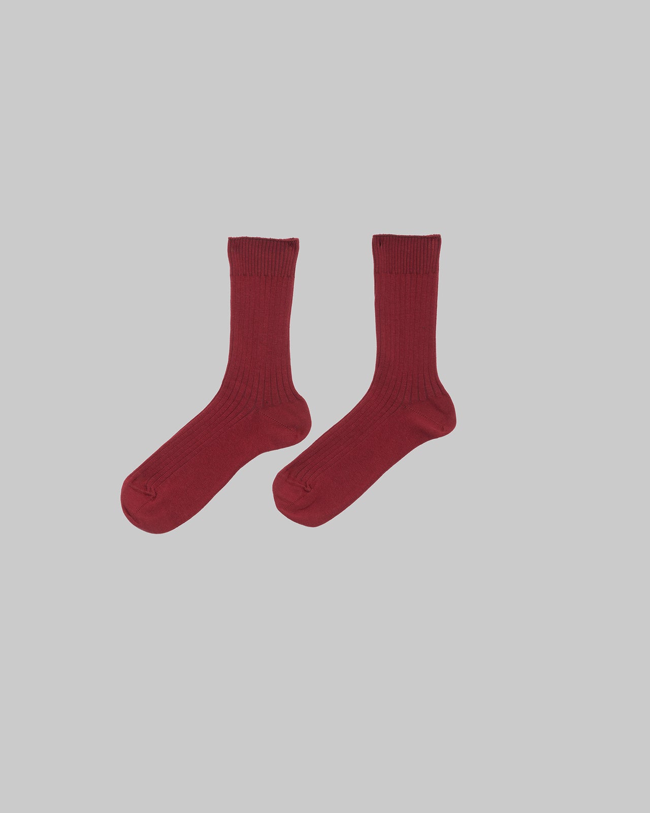 Rib Overankle Socks - Organic Cotton Rib - Pair Red