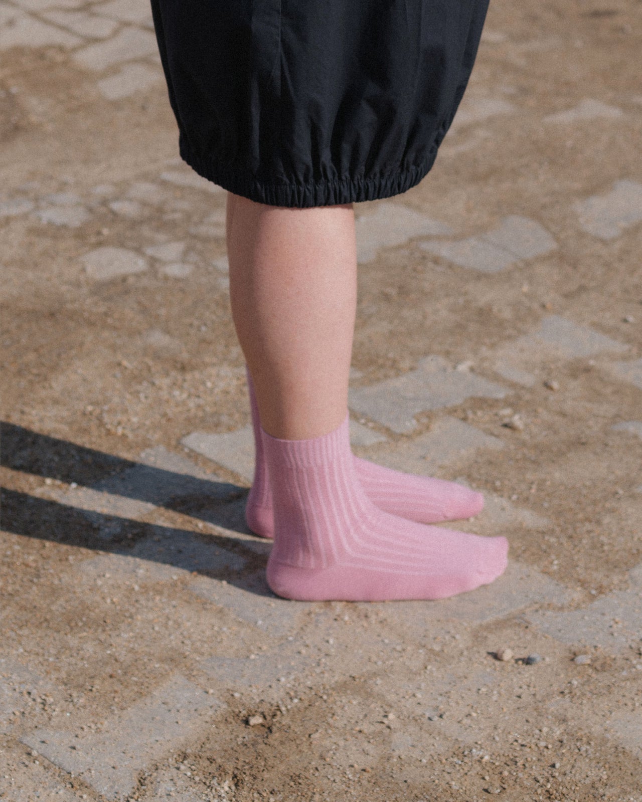 Rib Overankle Socks - Organic Cotton Rib - Vie Pink