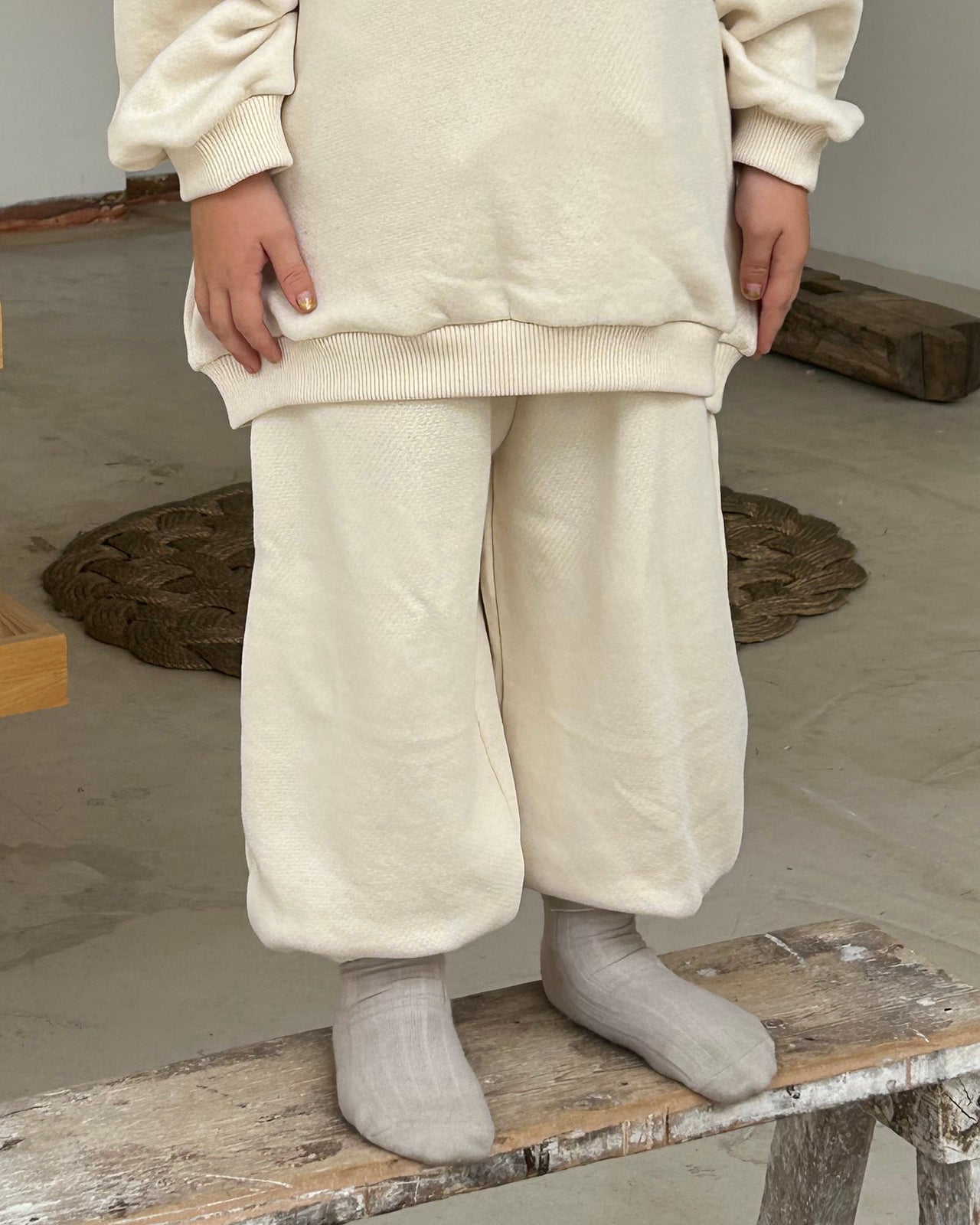 Rim Sweat Pants - Kids - Regenerative Cotton Fleece - Undyed