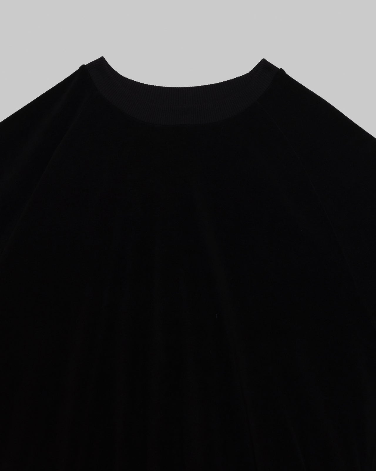 Rim Raglan Sweatshirt - Organic Cotton Velour - Black
